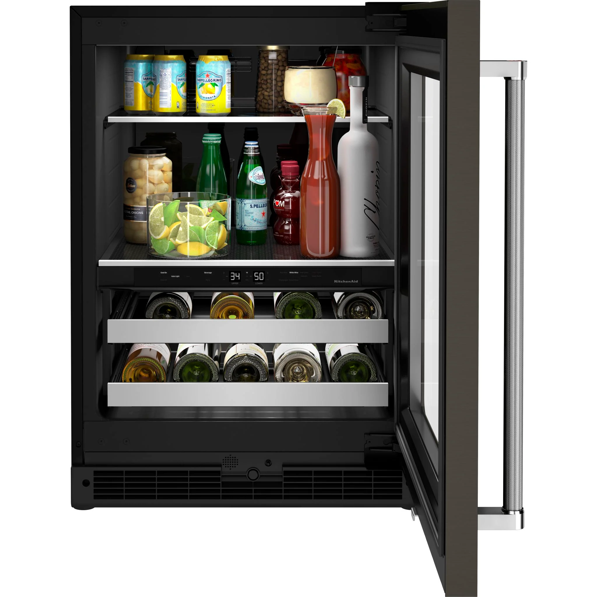 KitchenAid 24" Beverage Center with Glass Door and Metal-Front Racks - Black Stainless (KUBR314KBS) - Image 5