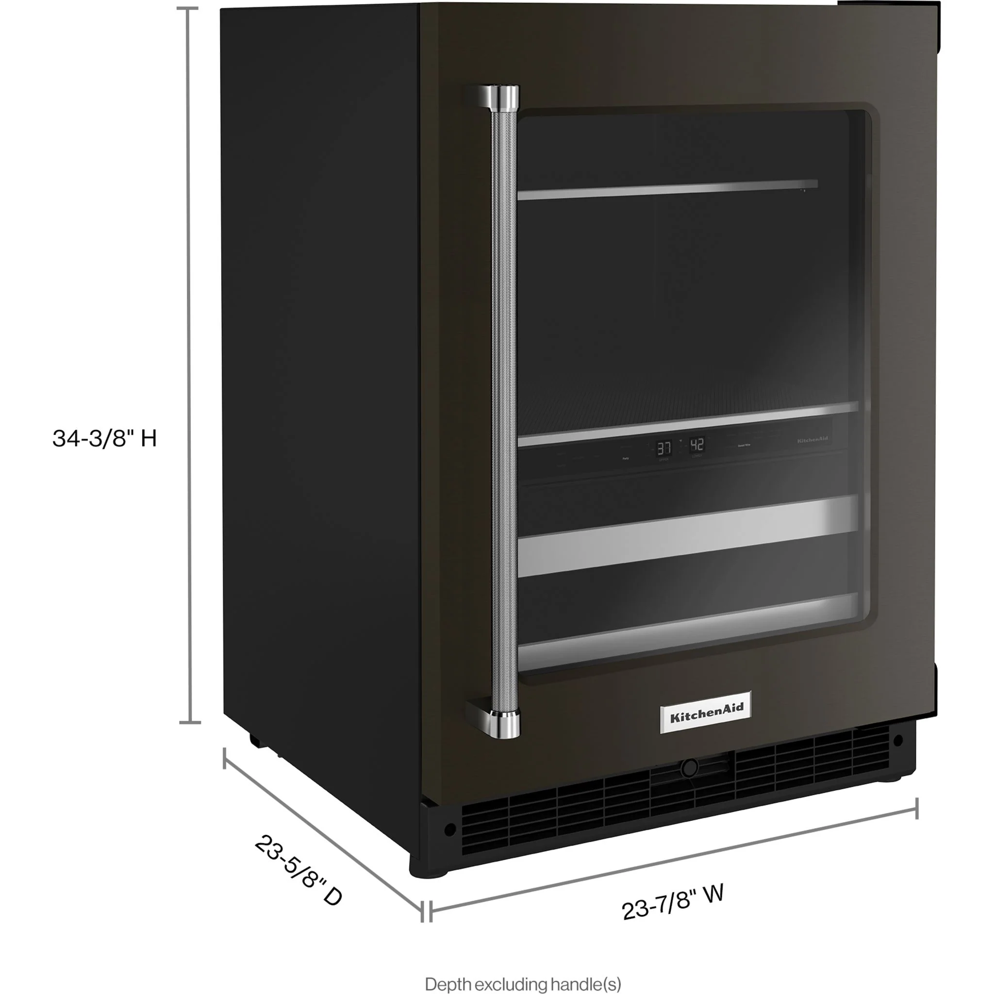 KitchenAid 24" Beverage Center with Glass Door and Metal-Front Racks - Black Stainless (KUBR314KBS) - Image 9