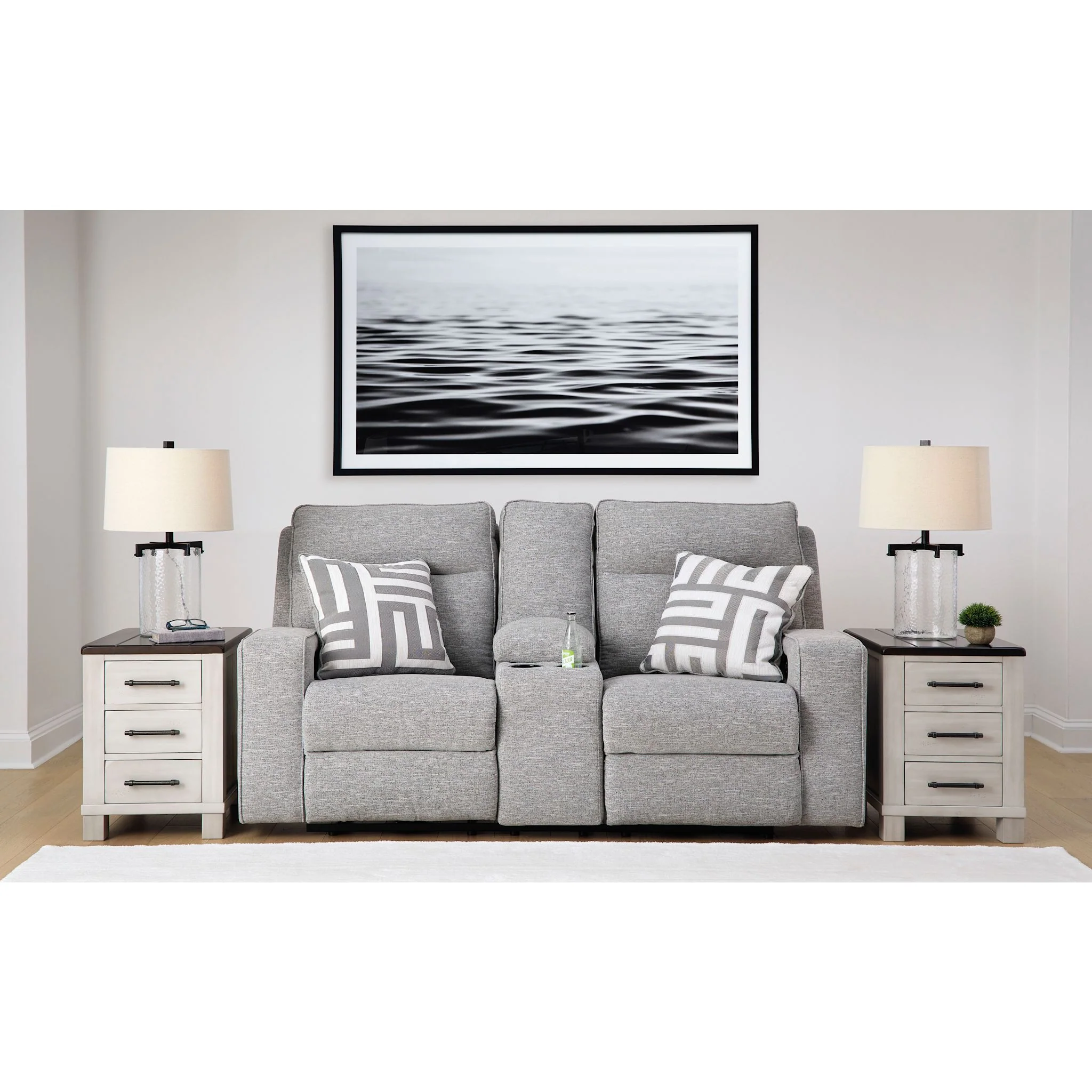 Biscoe-Exclusive Power Reclining Loveseat with Console and Adj Head - Image 2