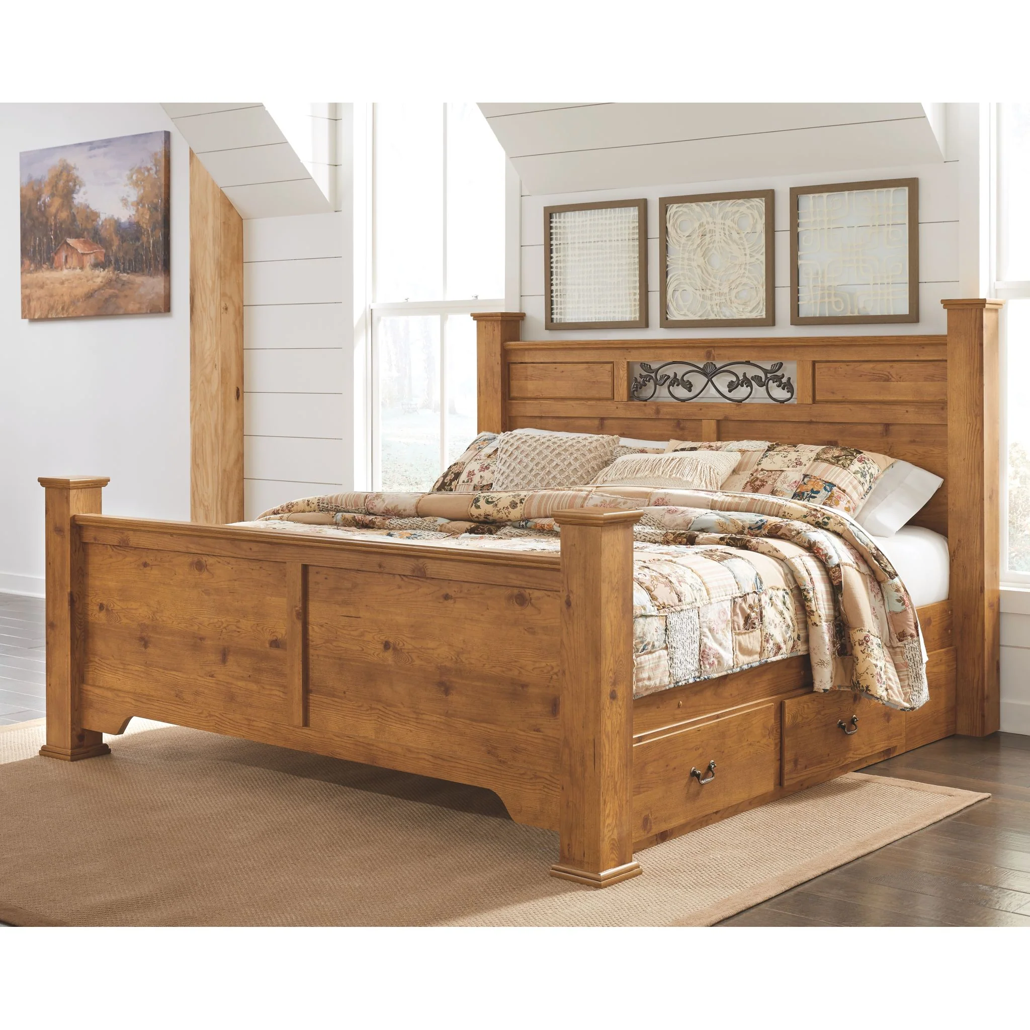 Bittersweet 4 Piece King Poster Bed w/Storage - Image 2