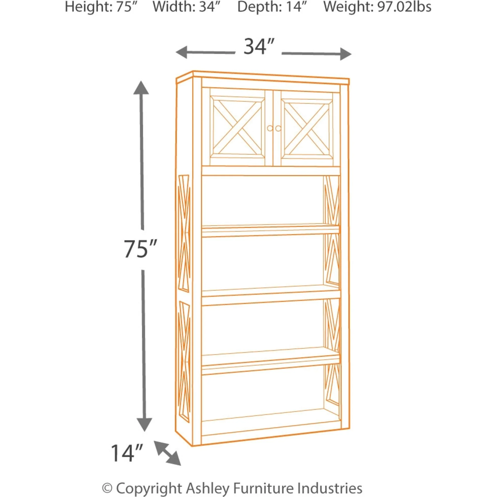 Bolanburg Large Bookcase - Image 4