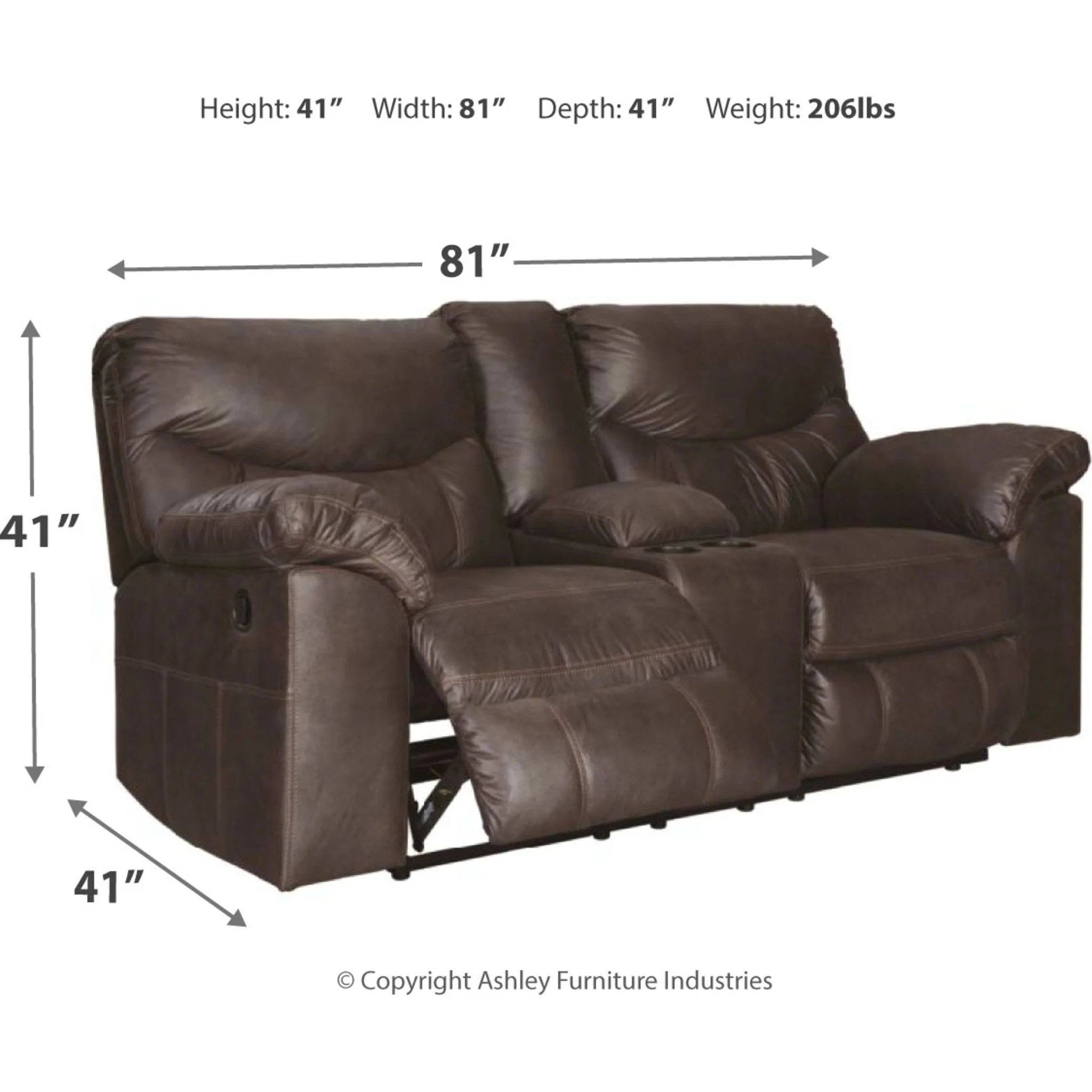 Boxberg Reclining Loveseat with Console - Image 4