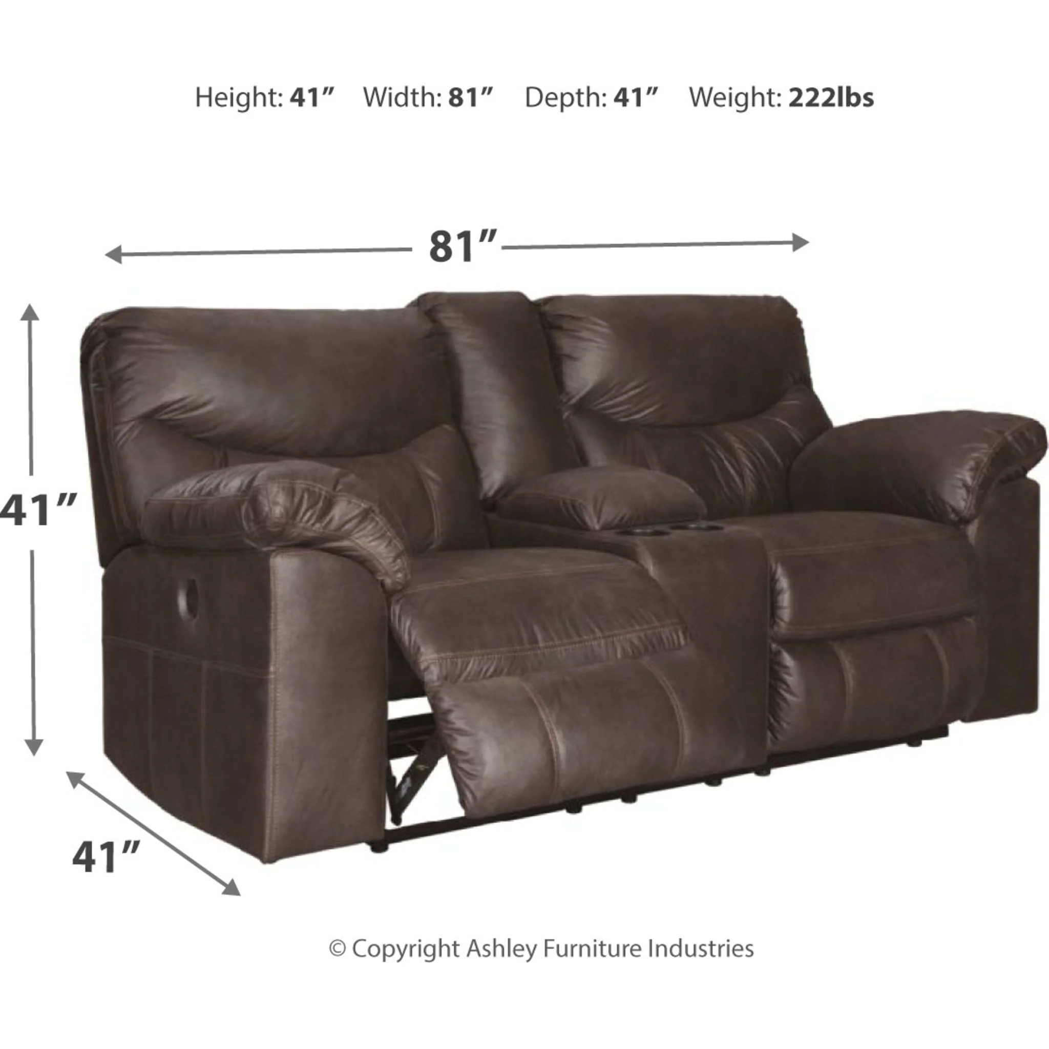 Boxberg Reclining Power Loveseat with Console - Image 4