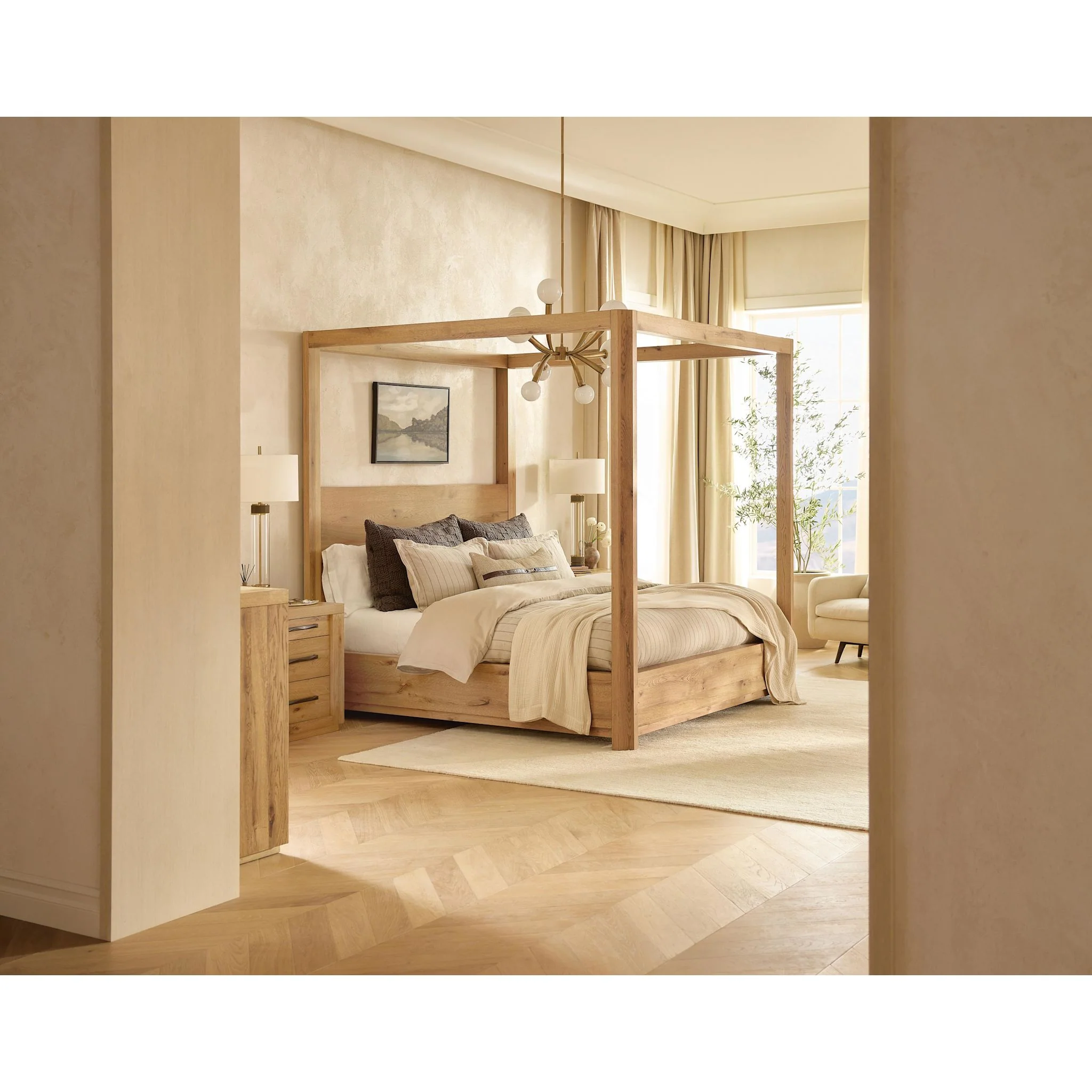 Bracken-Exclusive 5 Piece King Canopy Bedroom - Image 38