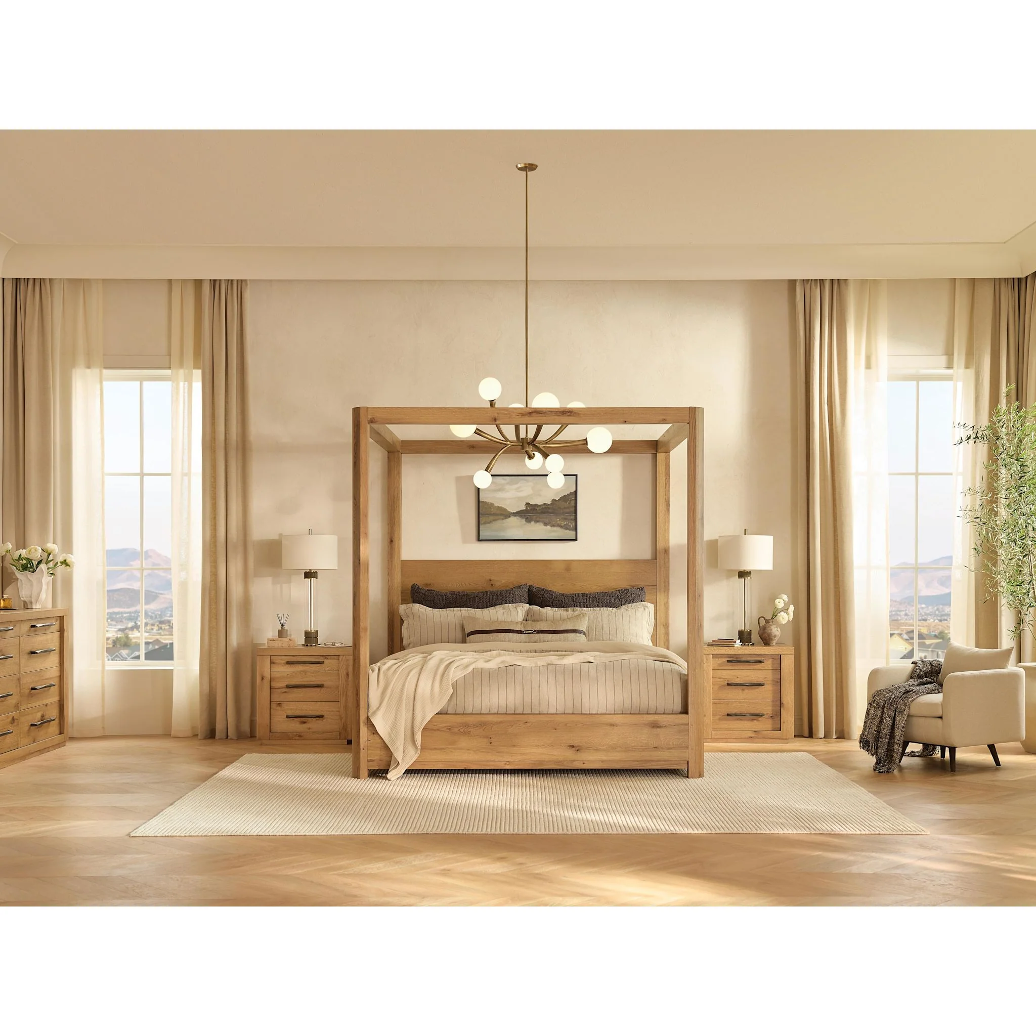 Bracken-Exclusive 5 Piece King Canopy Bedroom - Image 42