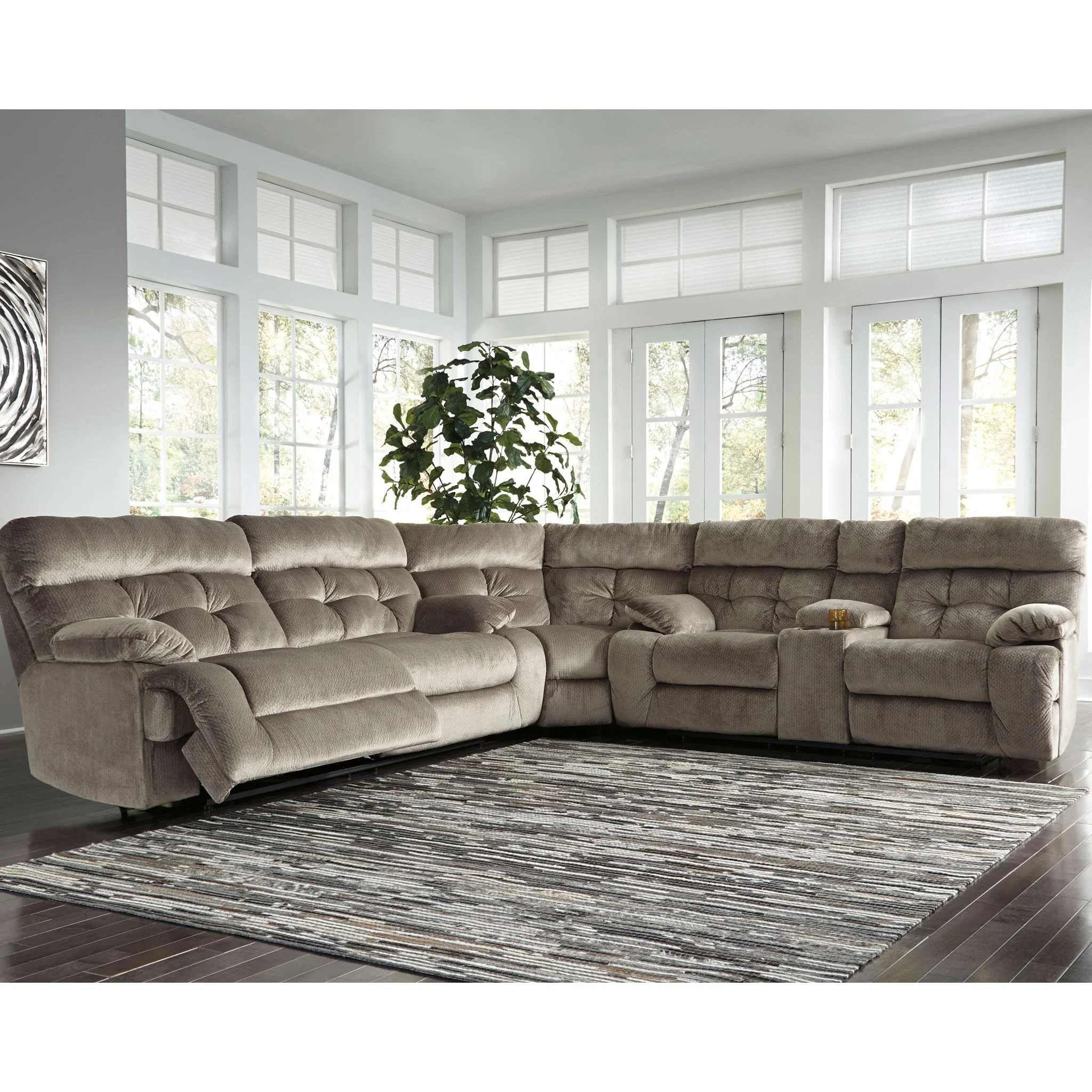 Brassville-Exclusive 3 Piece Reclining Sectional - Image 3