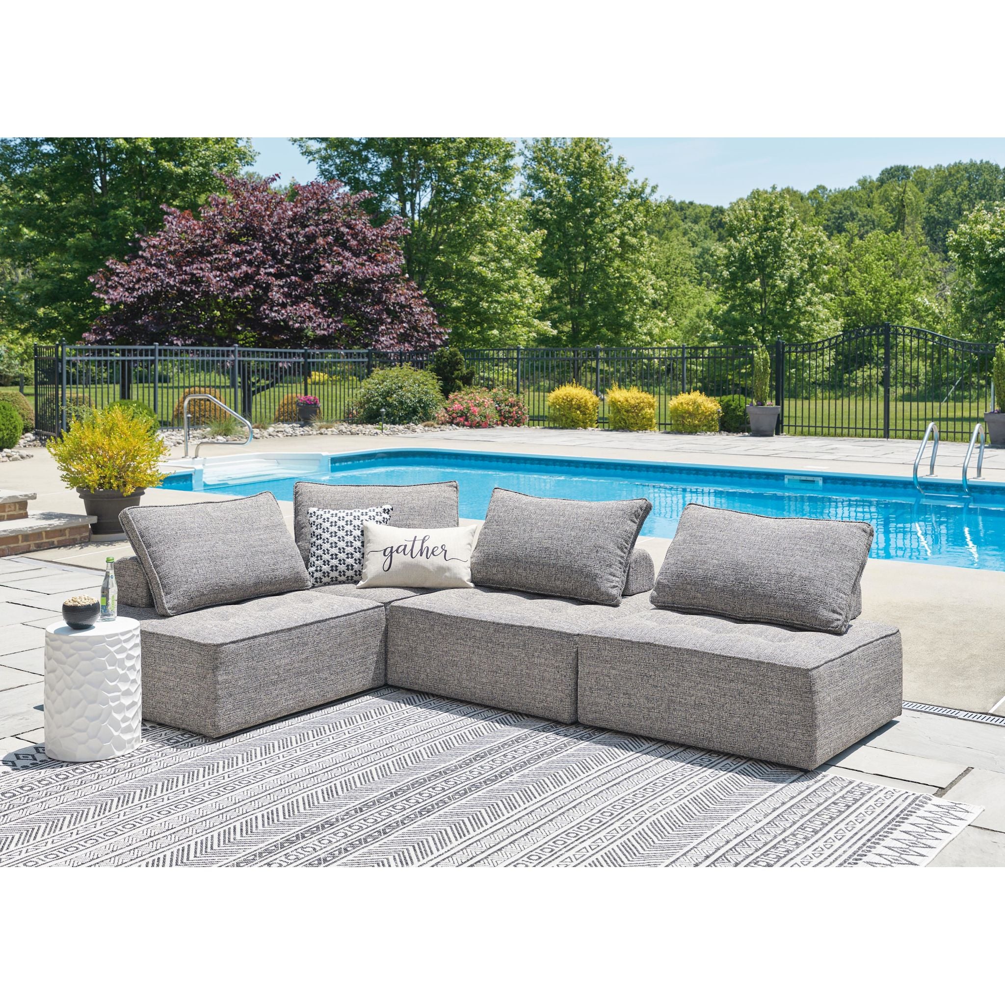 Bree Zee 4 Piece Outdoor Modular Sectional - Image 11