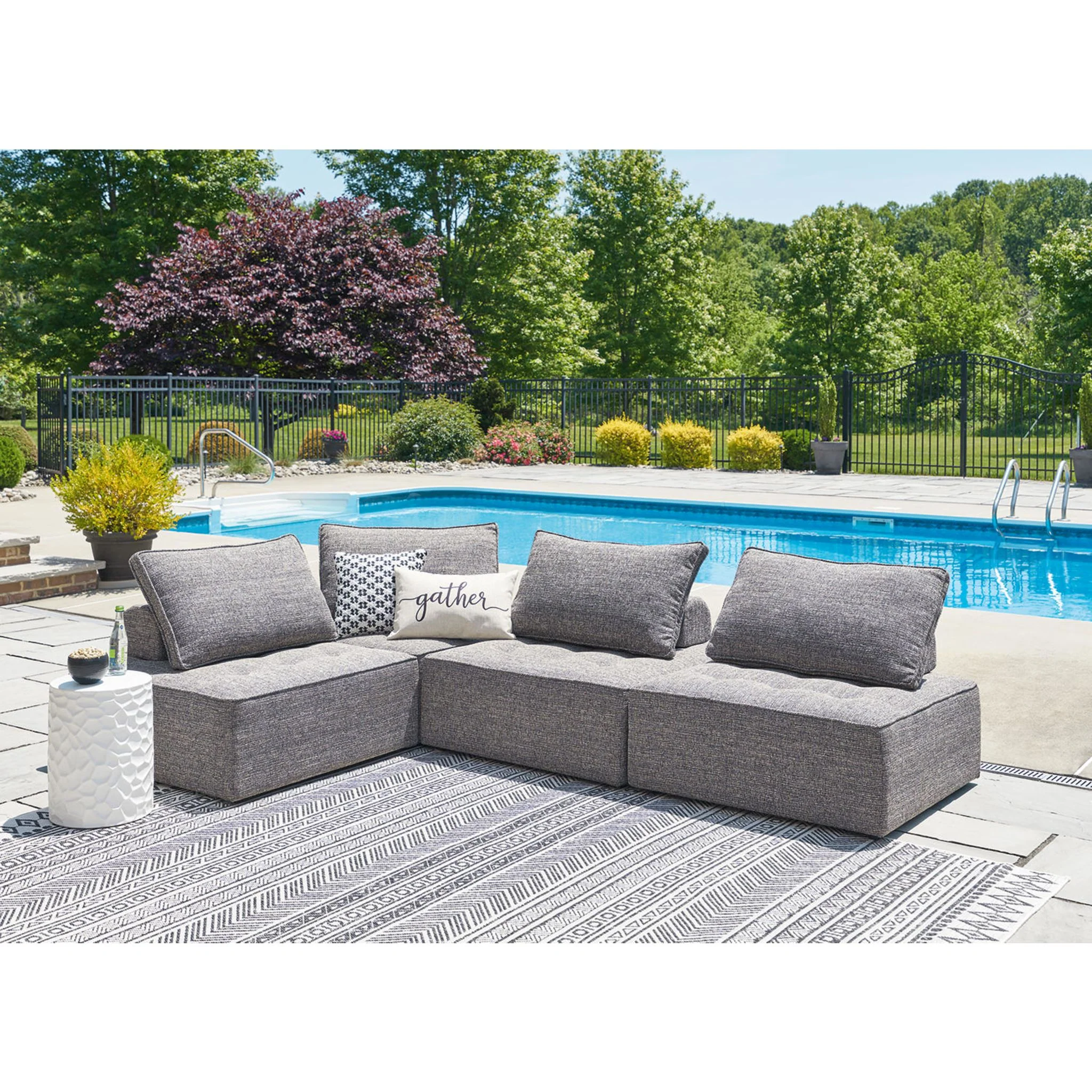 Bree Zee 4 Piece Outdoor Modular Sectional - Image 2