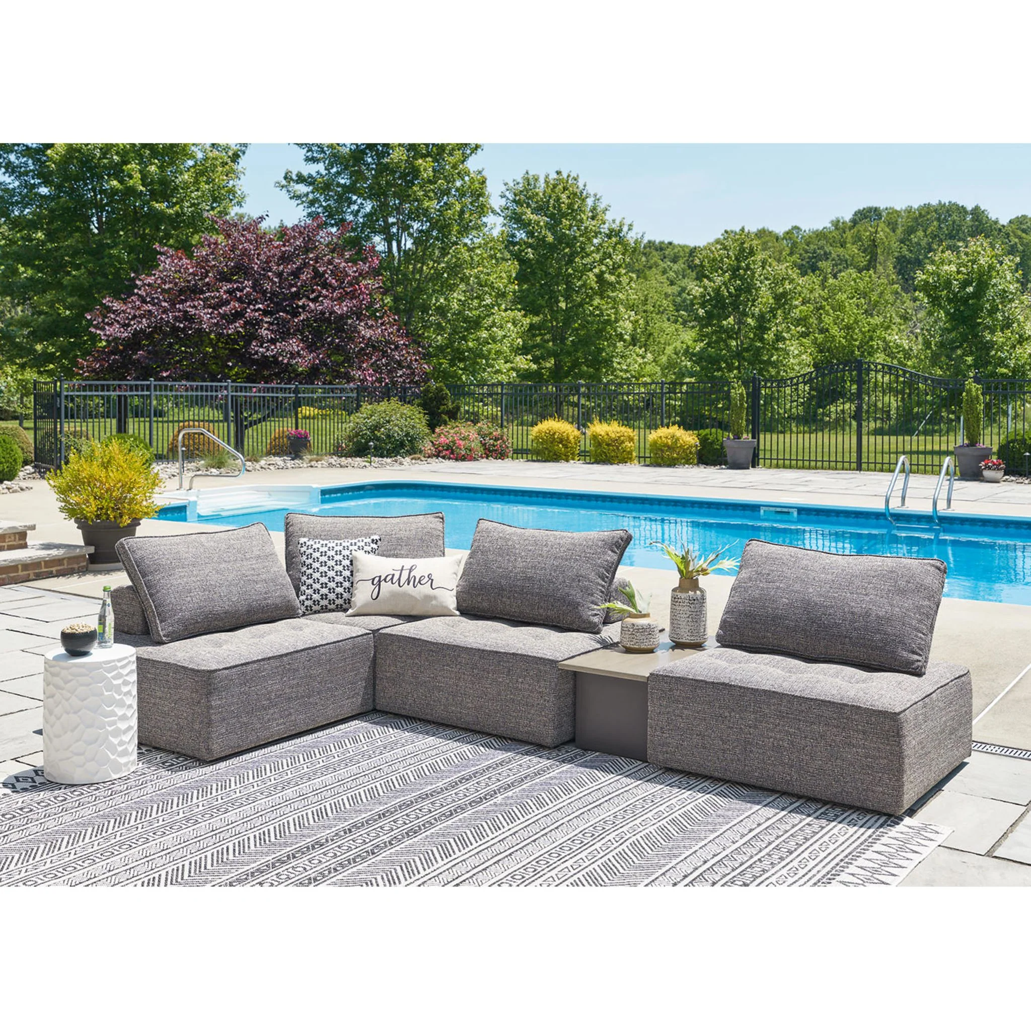 Bree Zee 5 Piece Outdoor Modular Sectional - Image 12