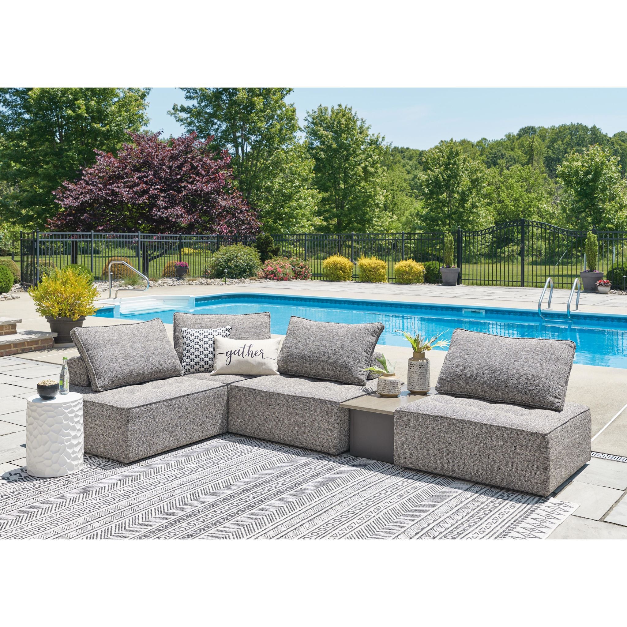 Bree Zee 5 Piece Outdoor Modular Sectional - Image 19