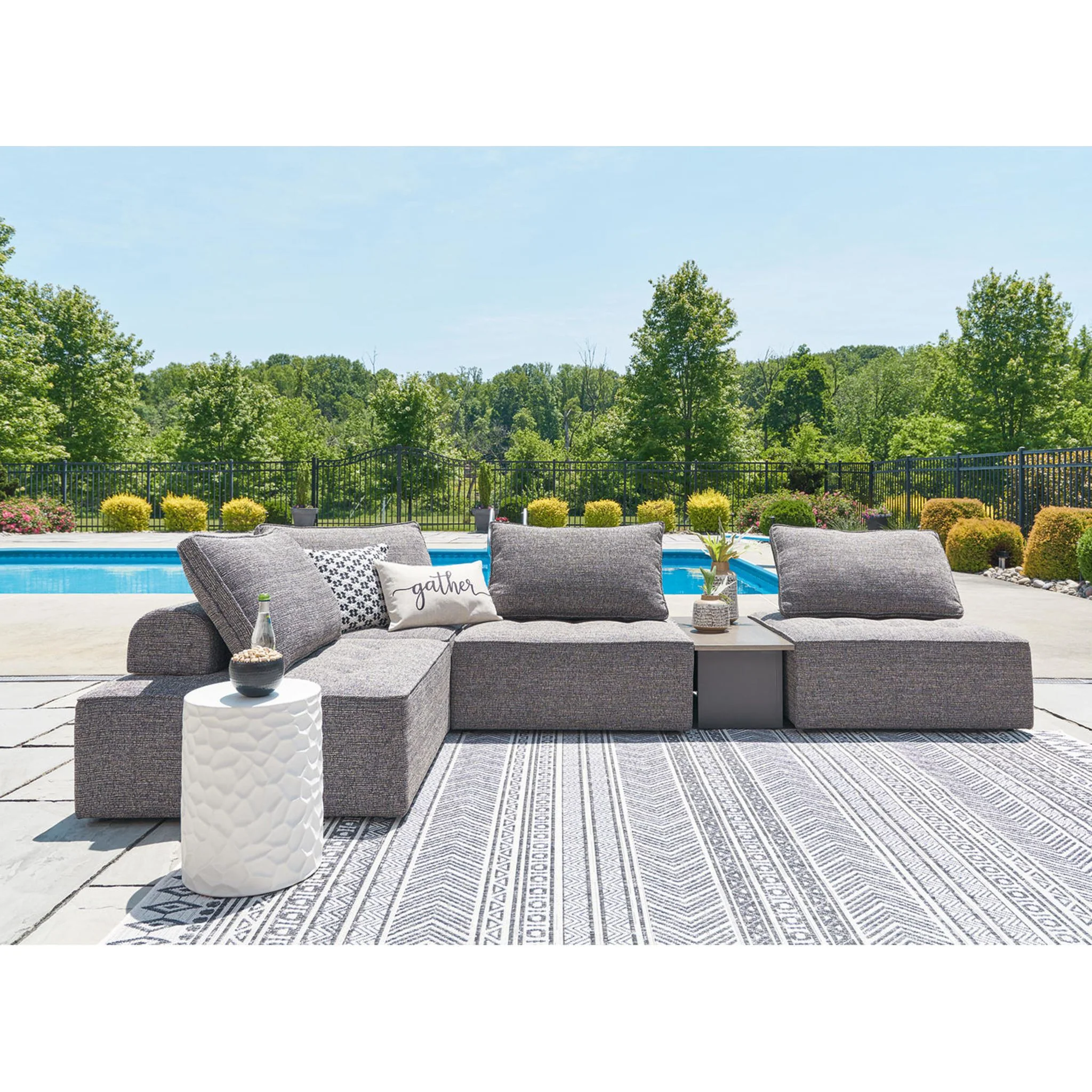 Bree Zee 5 Piece Outdoor Modular Sectional - Image 6