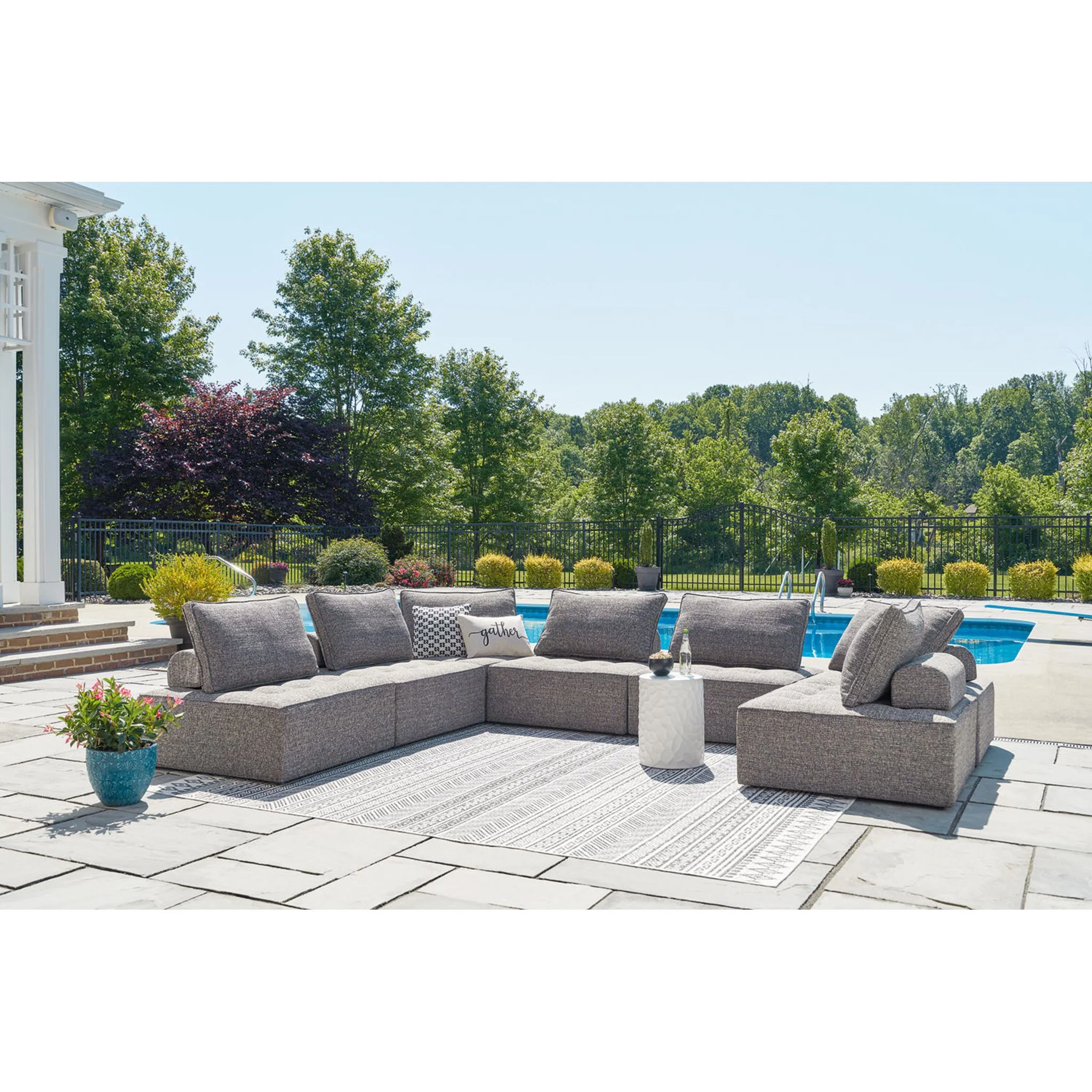 Bree Zee 7 Piece Outdoor Modular Sectional - Image 5