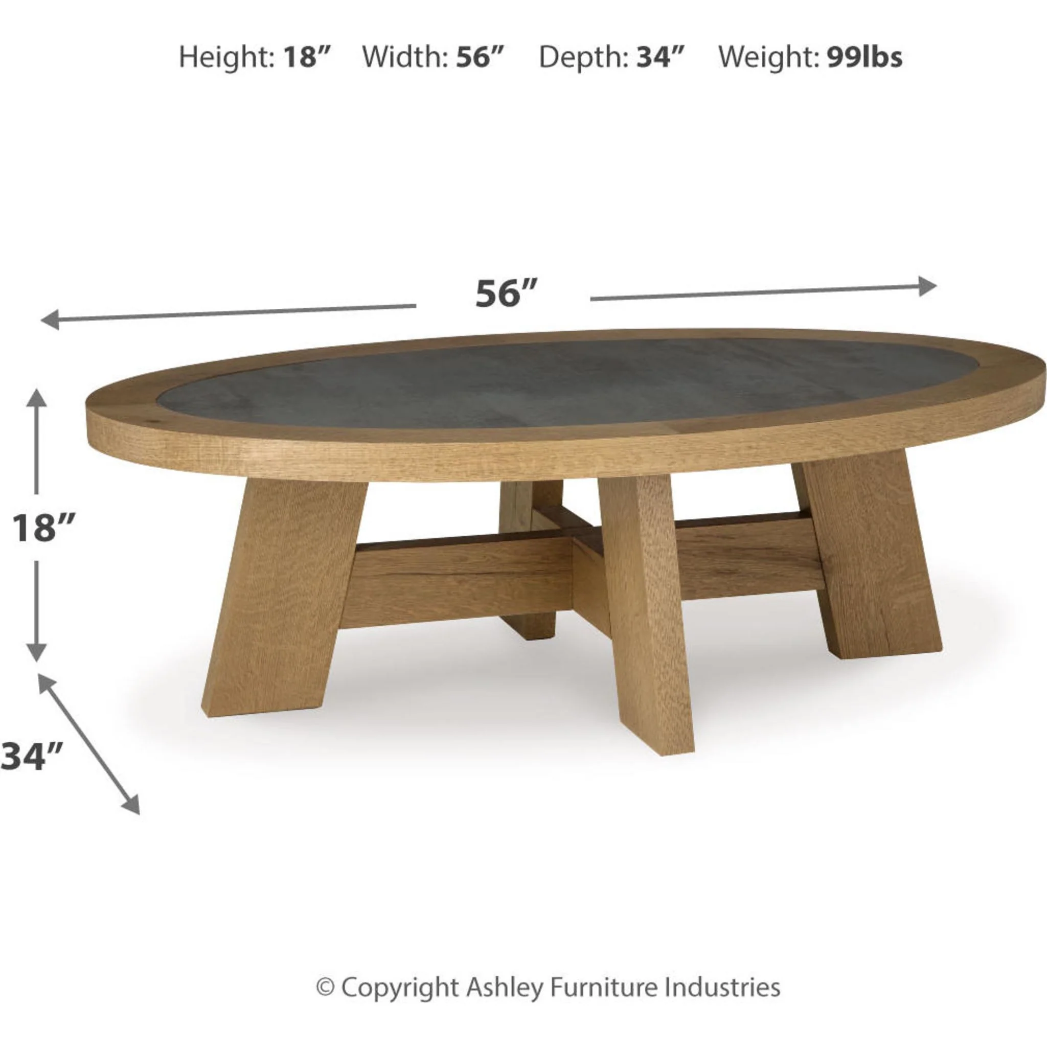 Brinstead Oval Coffee Table - Image 8