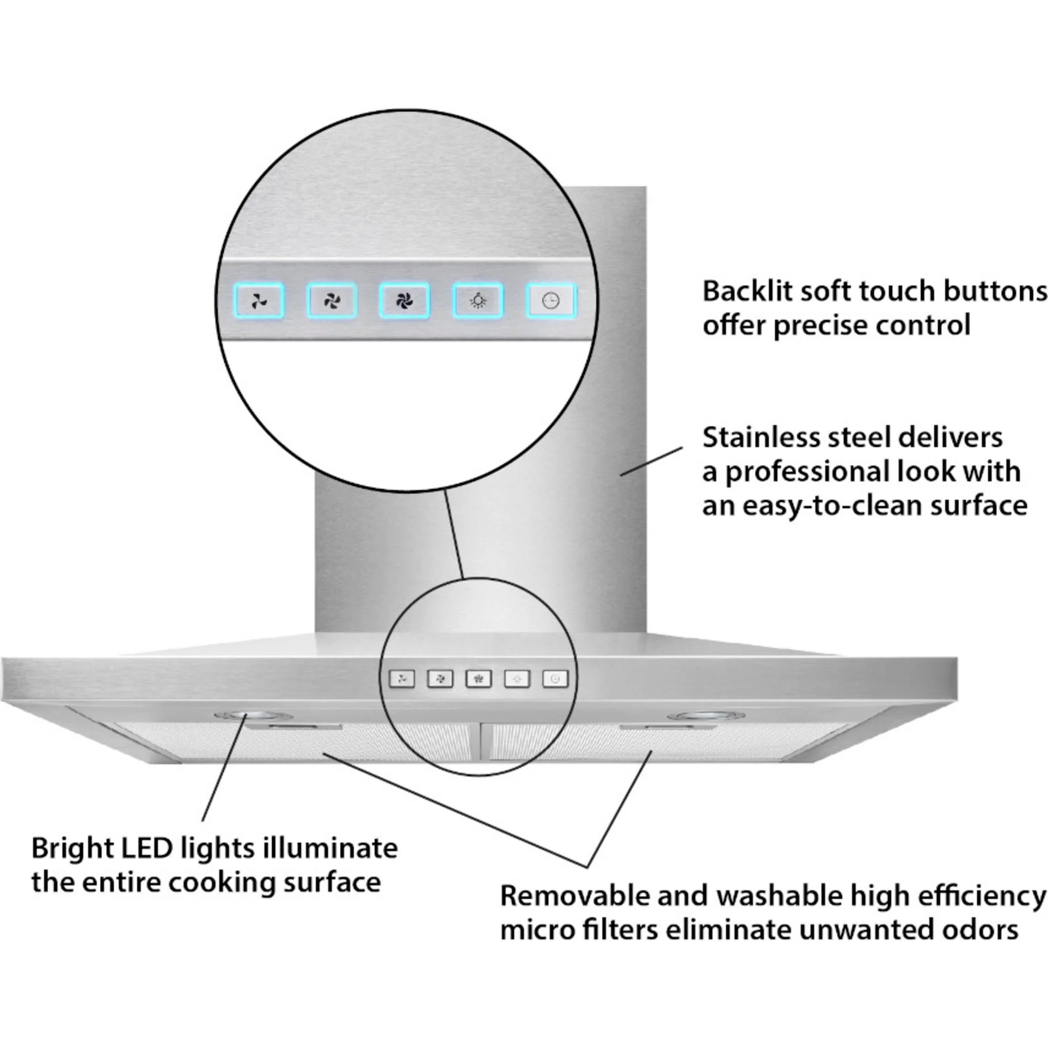 Broan Range Hood (BWS1304SS) - Stainless Steel - Image 2