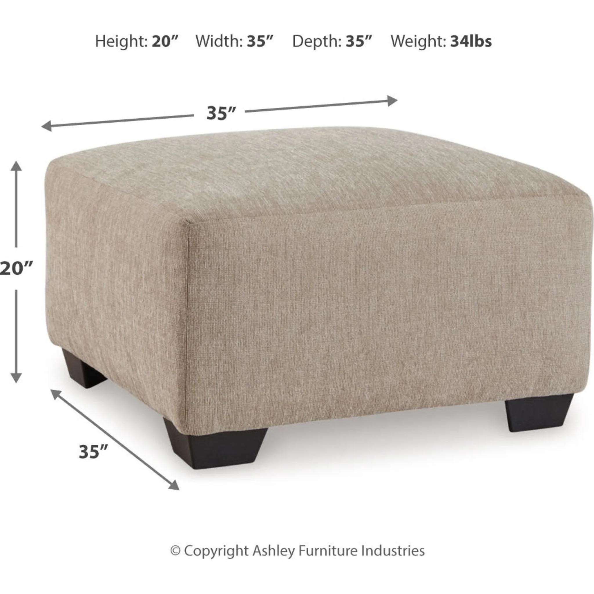 Brogan Bay Oversized Accent Ottoman - Image 5