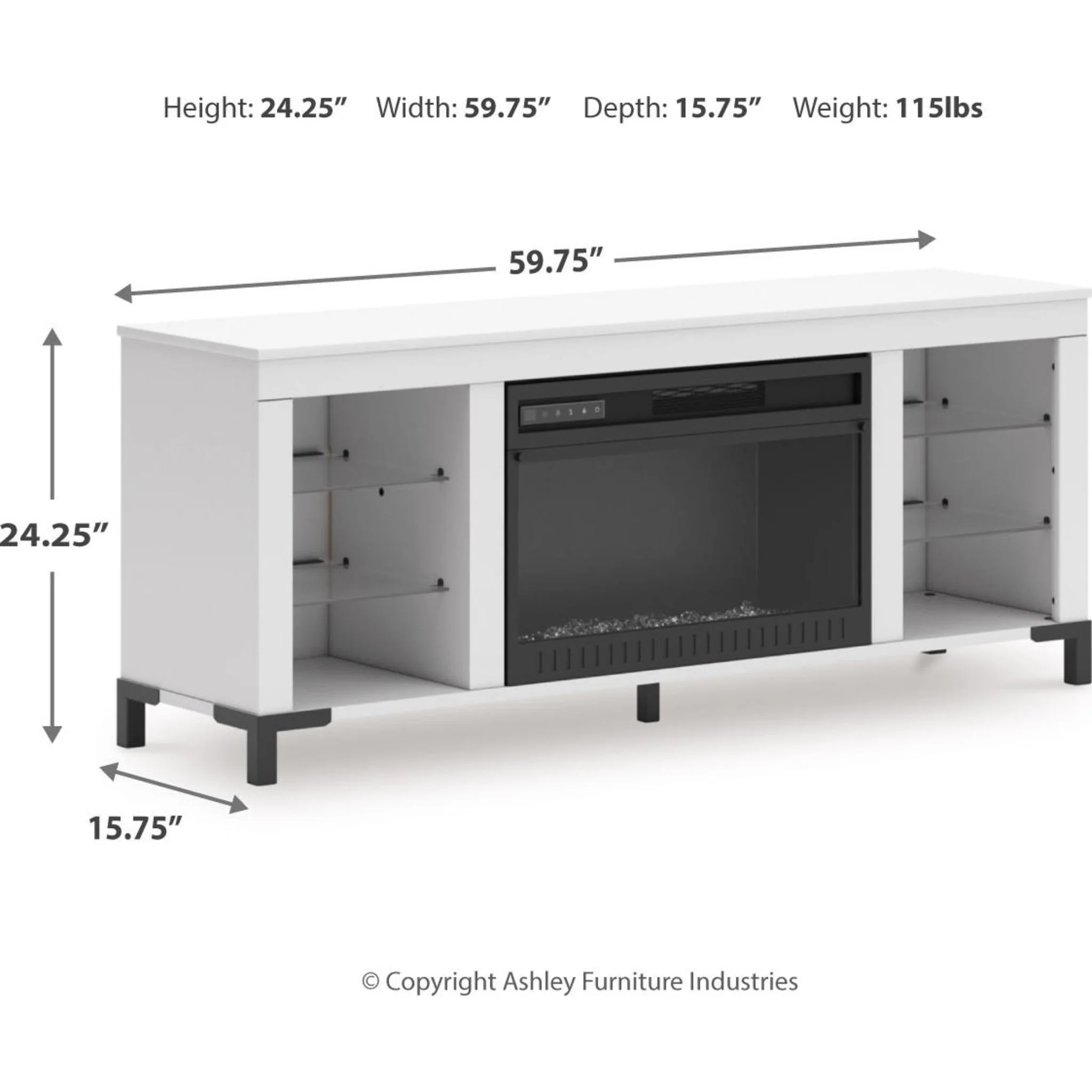 Brollevi TV Stand with Fireplace - Image 3