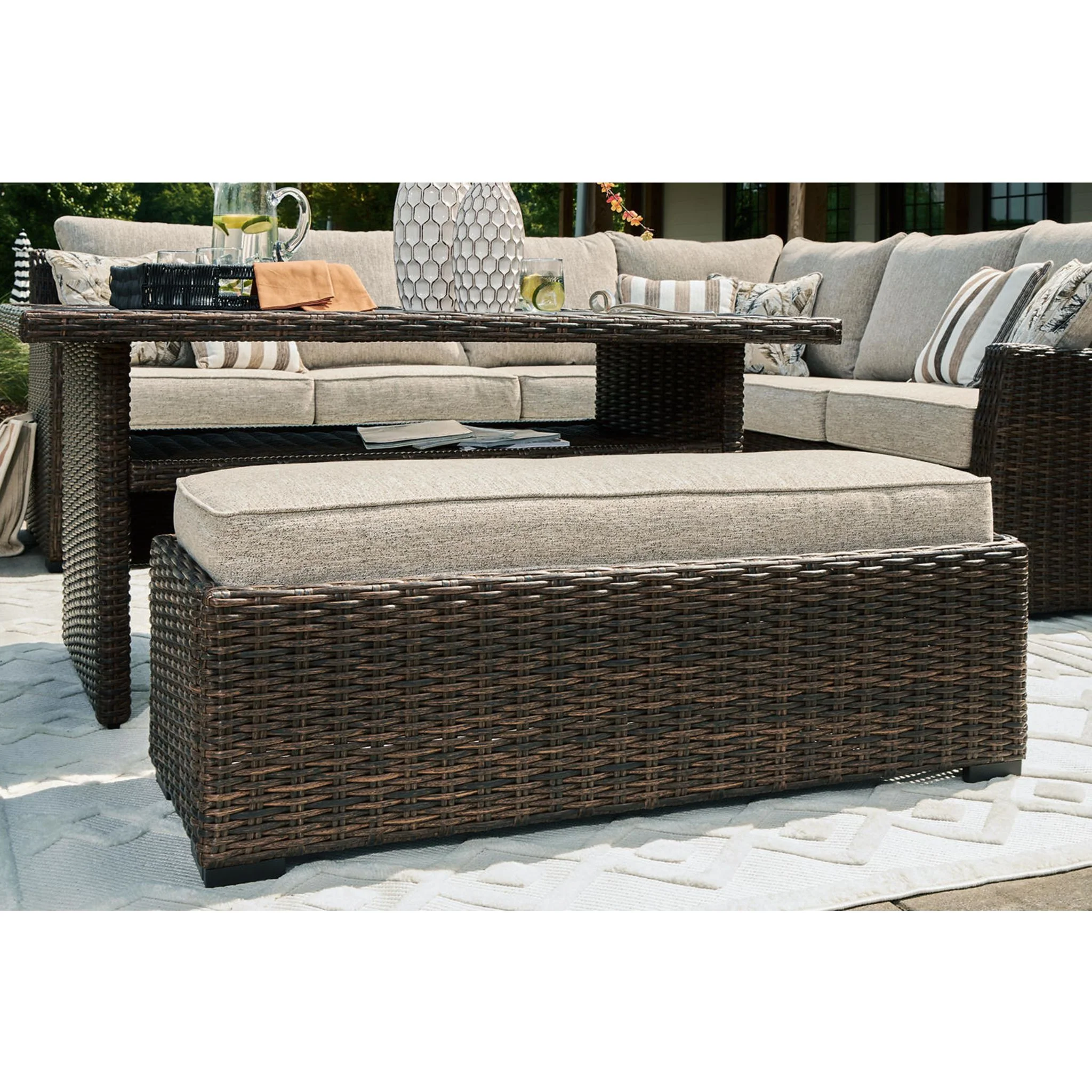 Brook Ranch 2 Piece Outdoor Sectional with Bench - Image 27