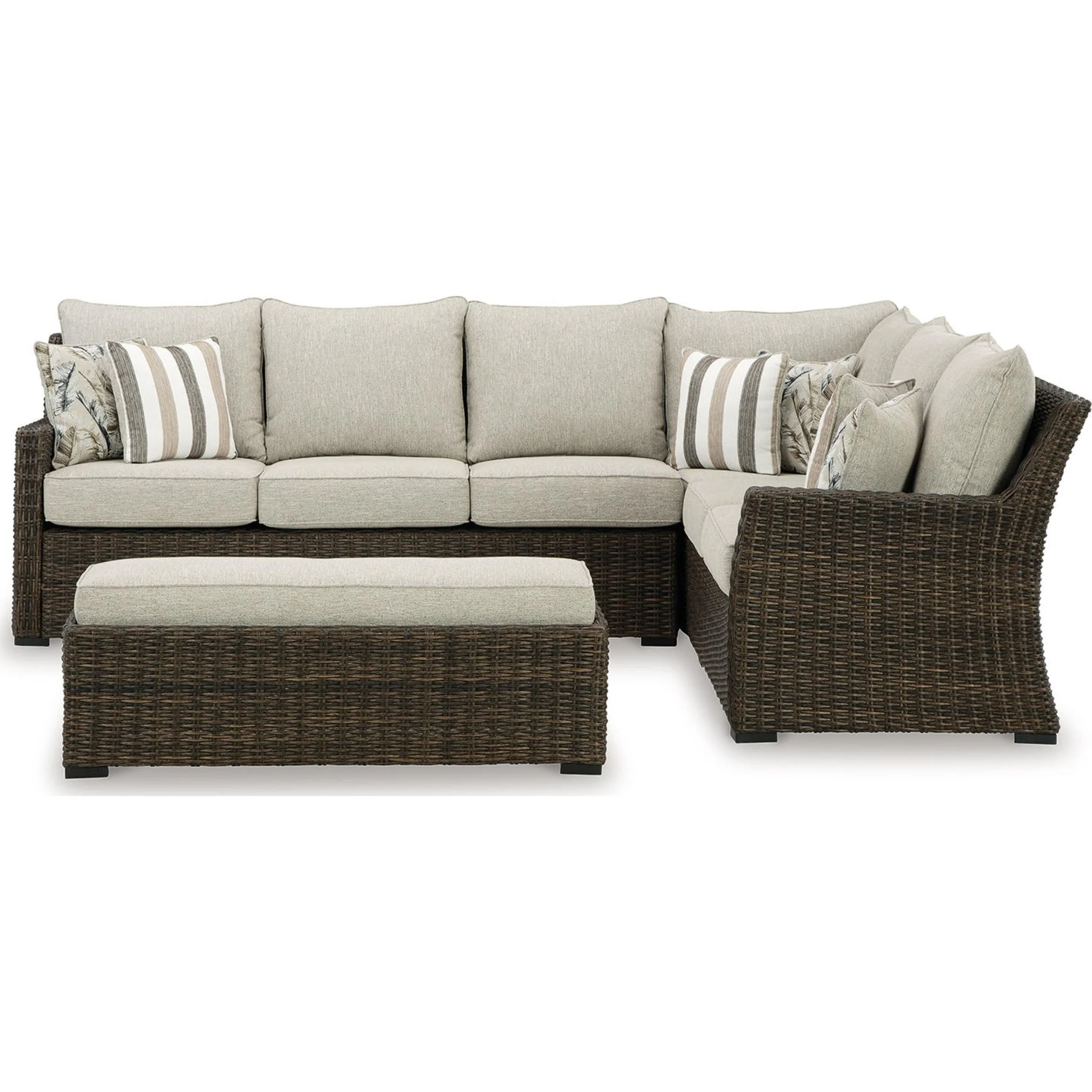 Brook Ranch 2 Piece Outdoor Sectional with Bench - Image 46