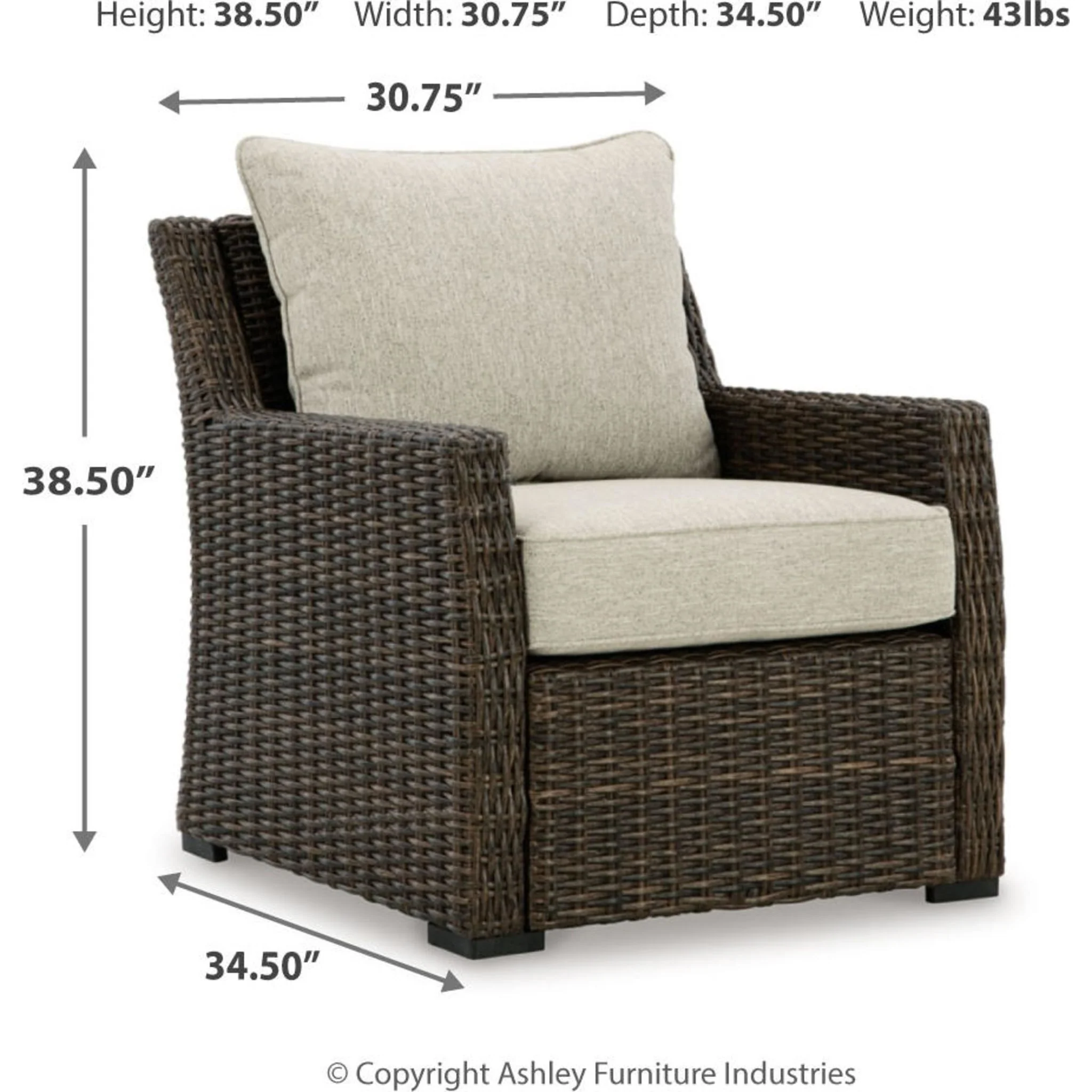 Brook Ranch Outdoor Lounge Chair with Cushion - Image 5