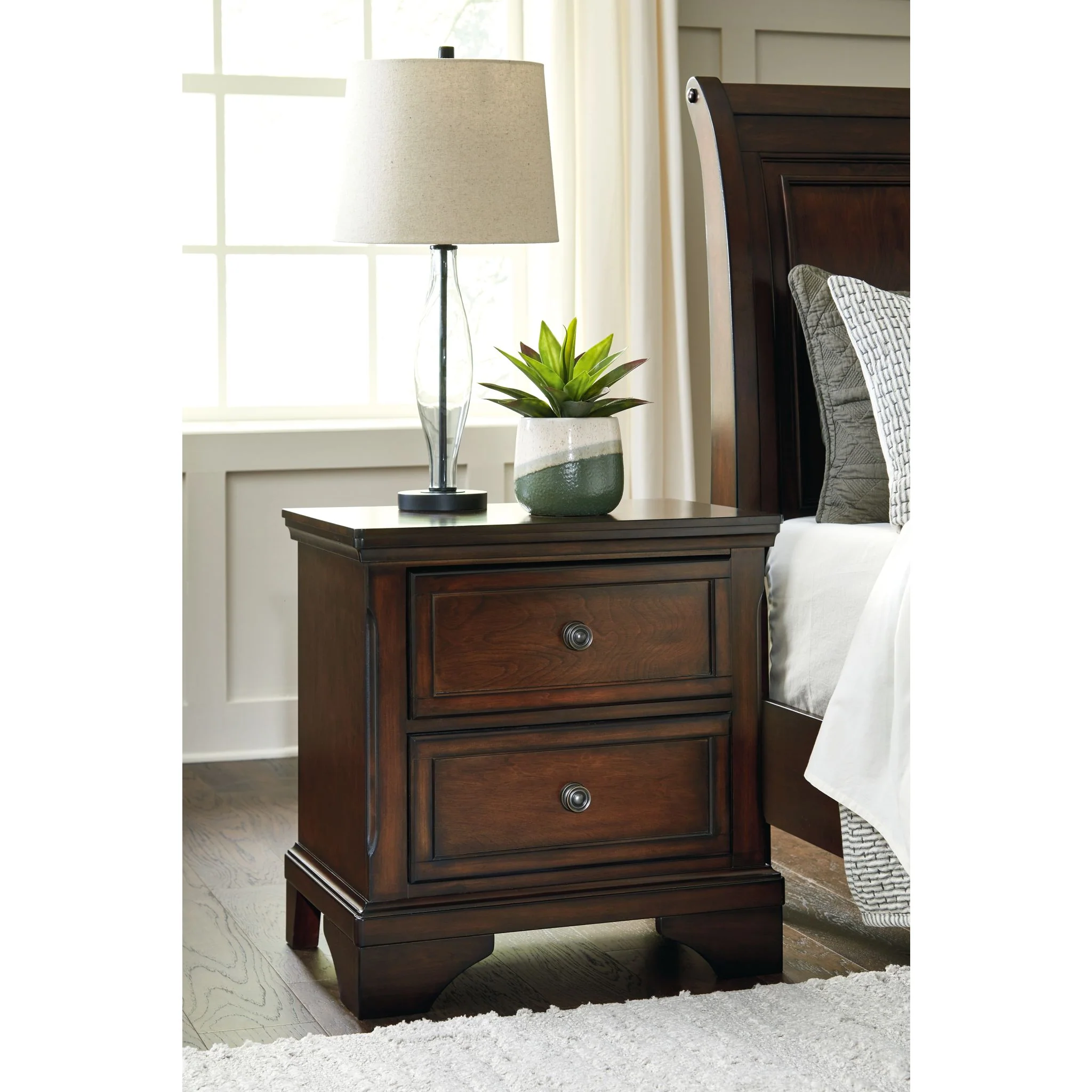 Brookbauer Two Drawer Nightstand - Image 2