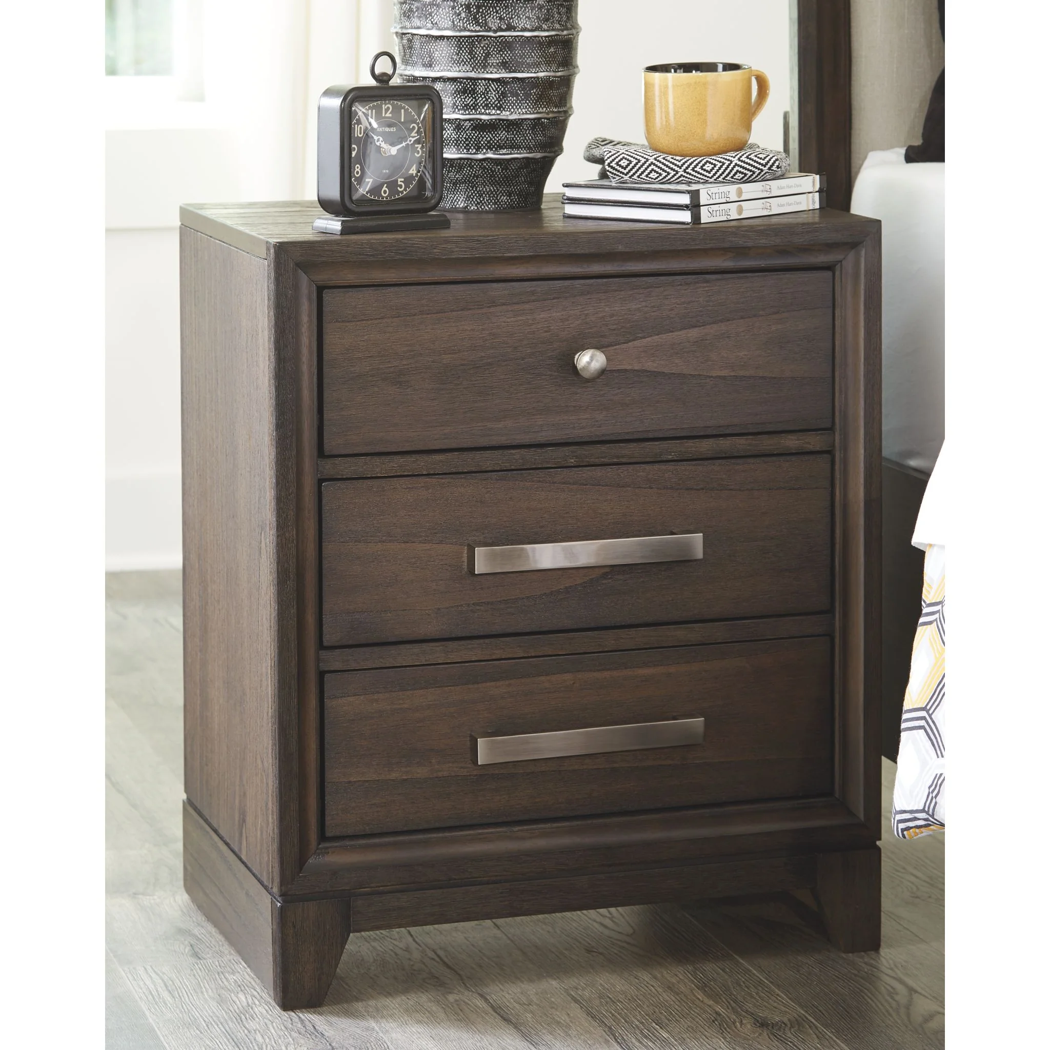 Brueban Three Drawer Nightstand - Image 2