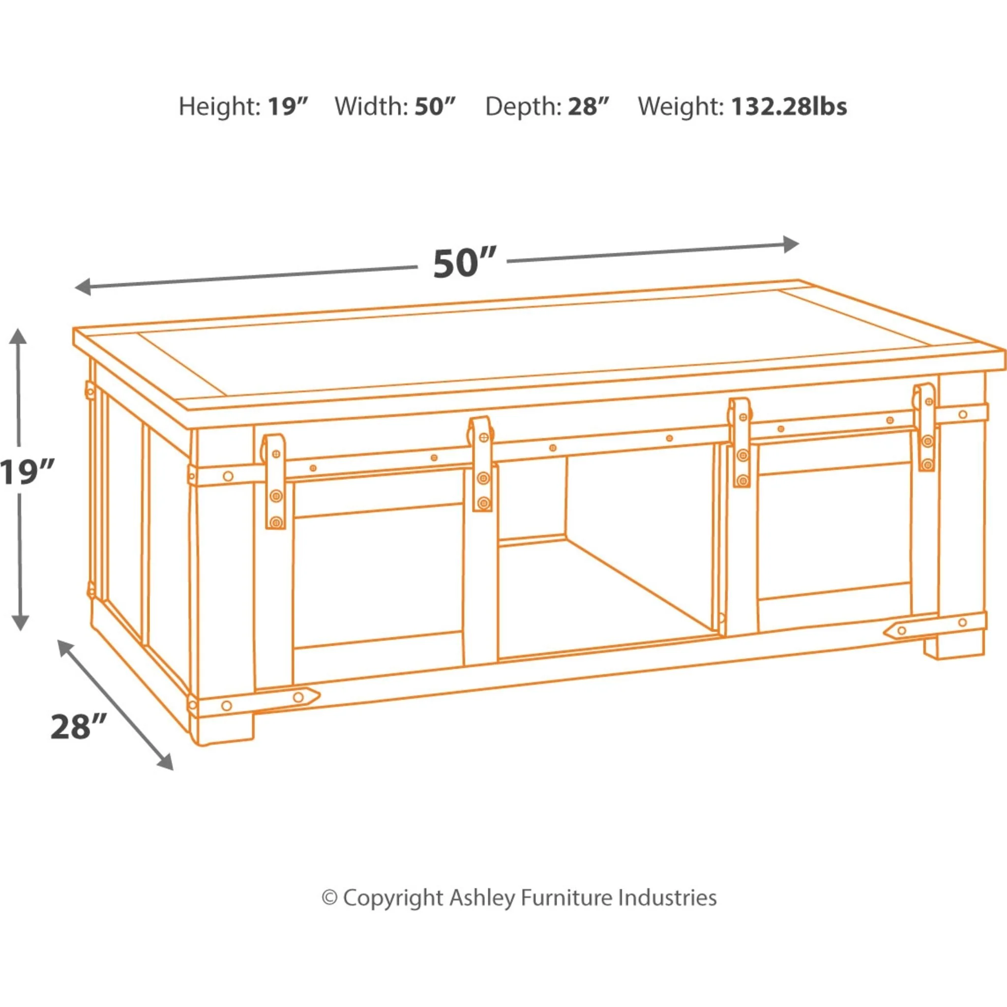 Budmore Rectangle Coffee Table - Image 4