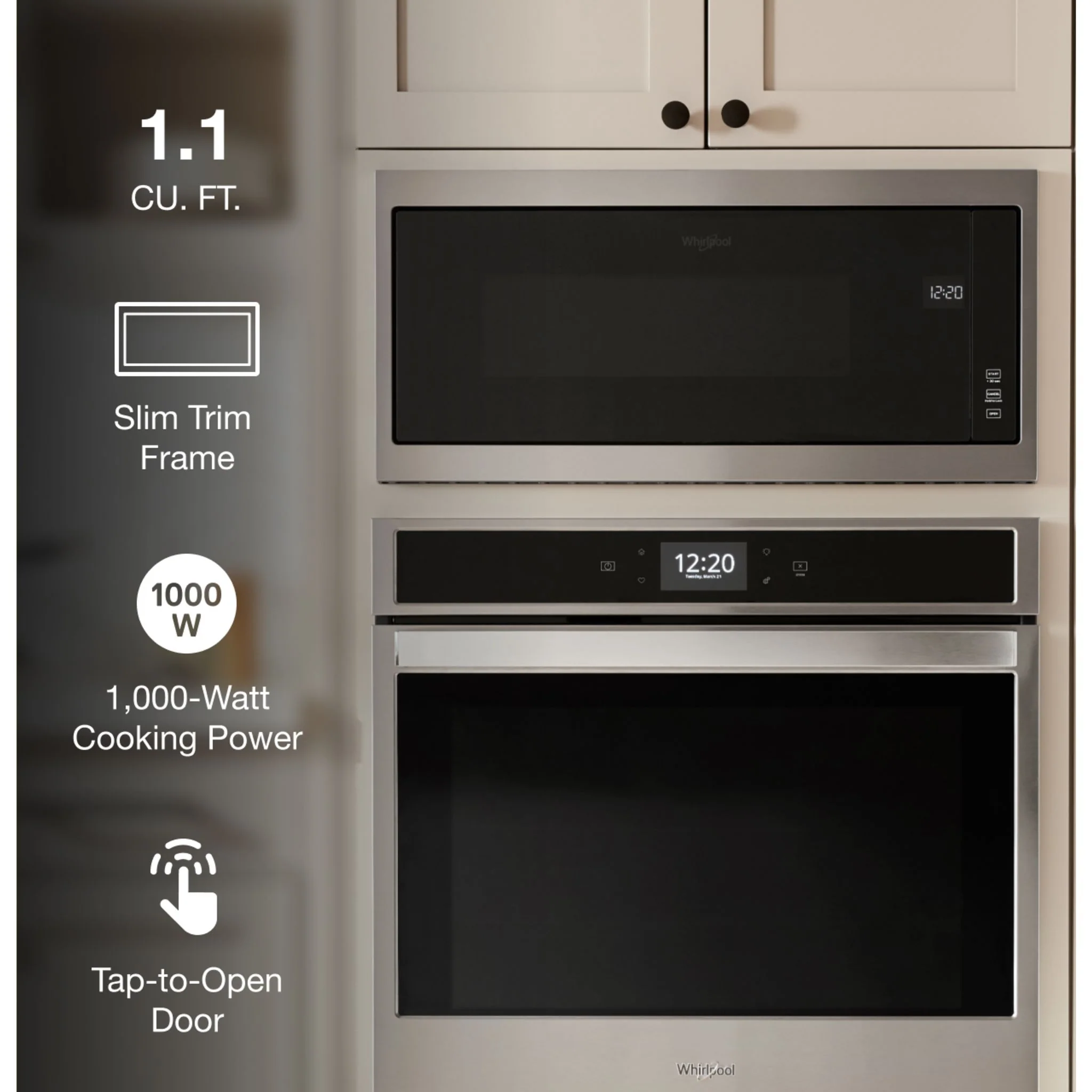 Whirlpool 1.1 cu. ft. Built-In Microwave with Slim Trim Kit - 14" Height -Stainless Steel (YWMT50011KS) - Image 10