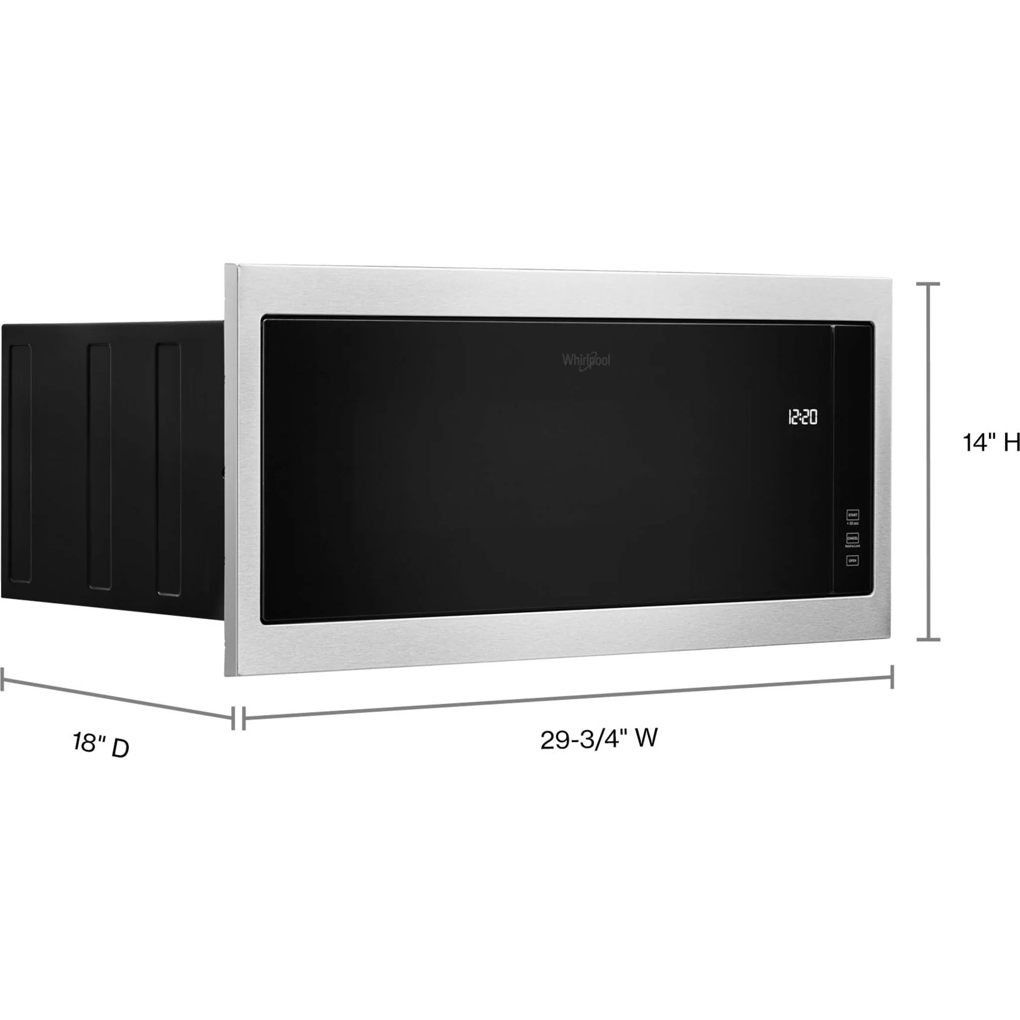 Whirlpool 1.1 cu. ft. Built-In Microwave with Slim Trim Kit - 14" Height -Stainless Steel (YWMT50011KS) - Image 5