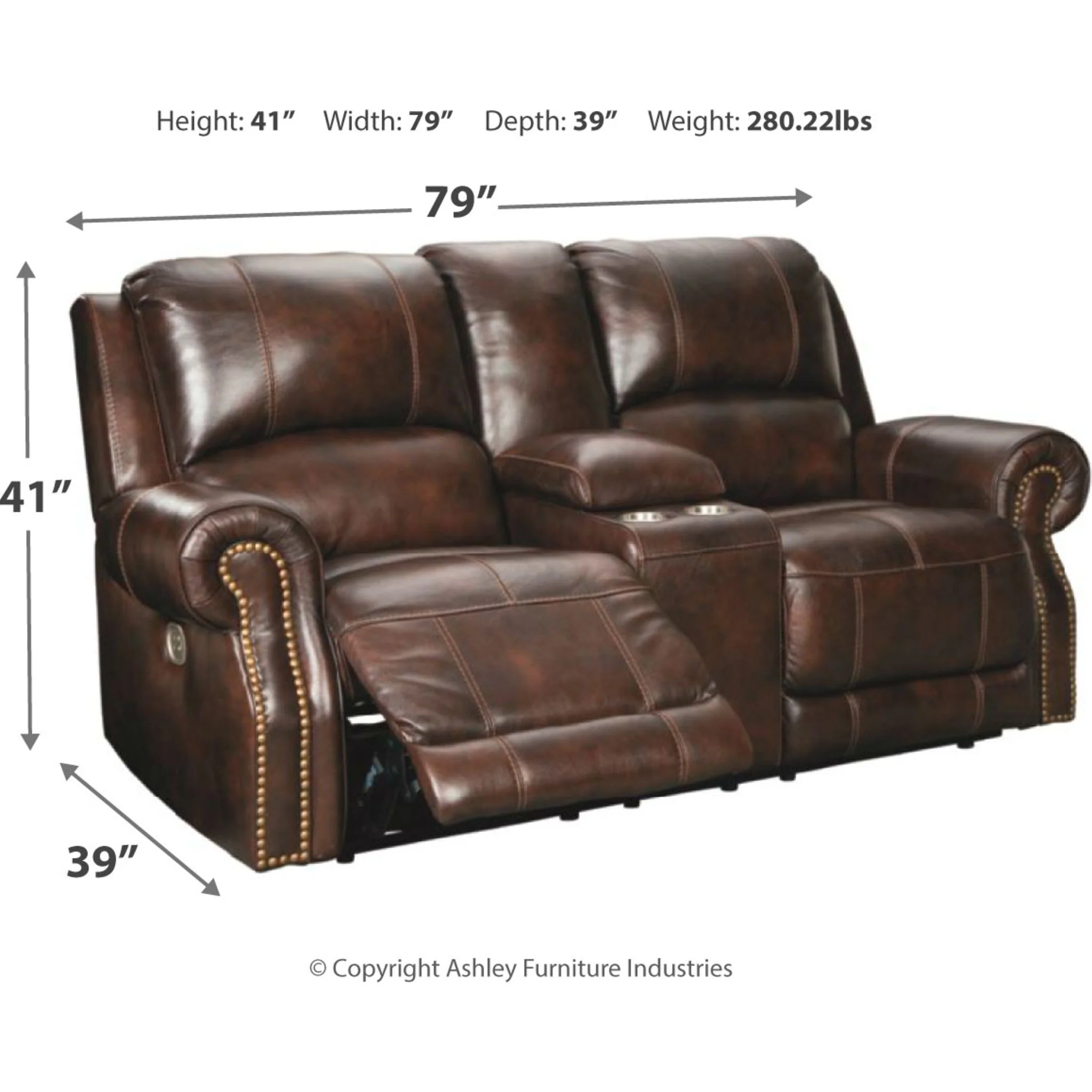 Buncrana Power Reclining Loveseat with Adjustable Headrest - Image 4