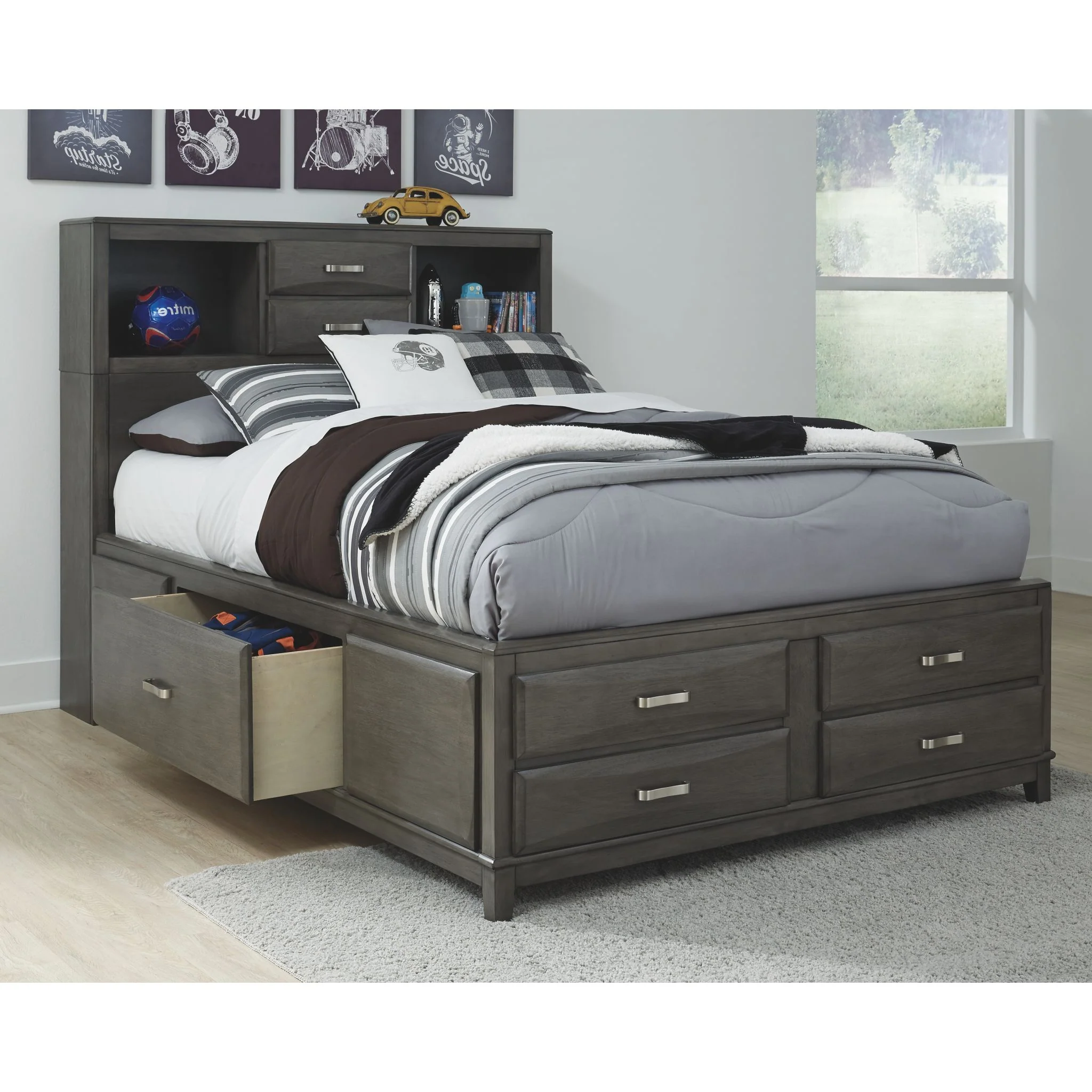 Caitbrook Full Bookcase Storage Bed - Image 3
