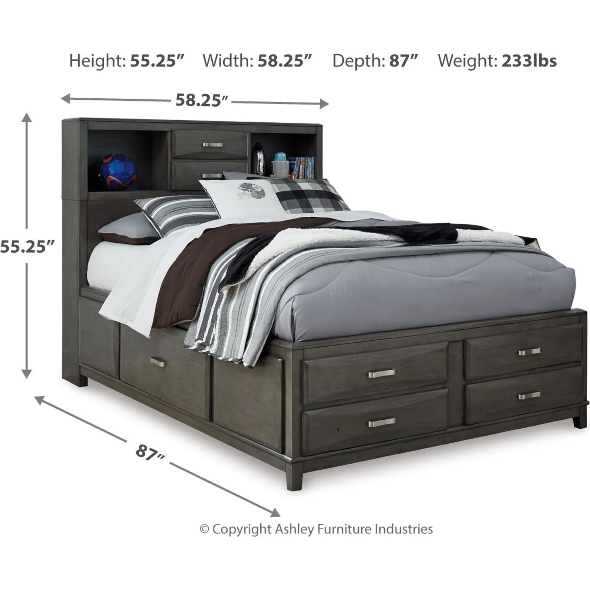 Caitbrook Full Bookcase Storage Bed - Image 7