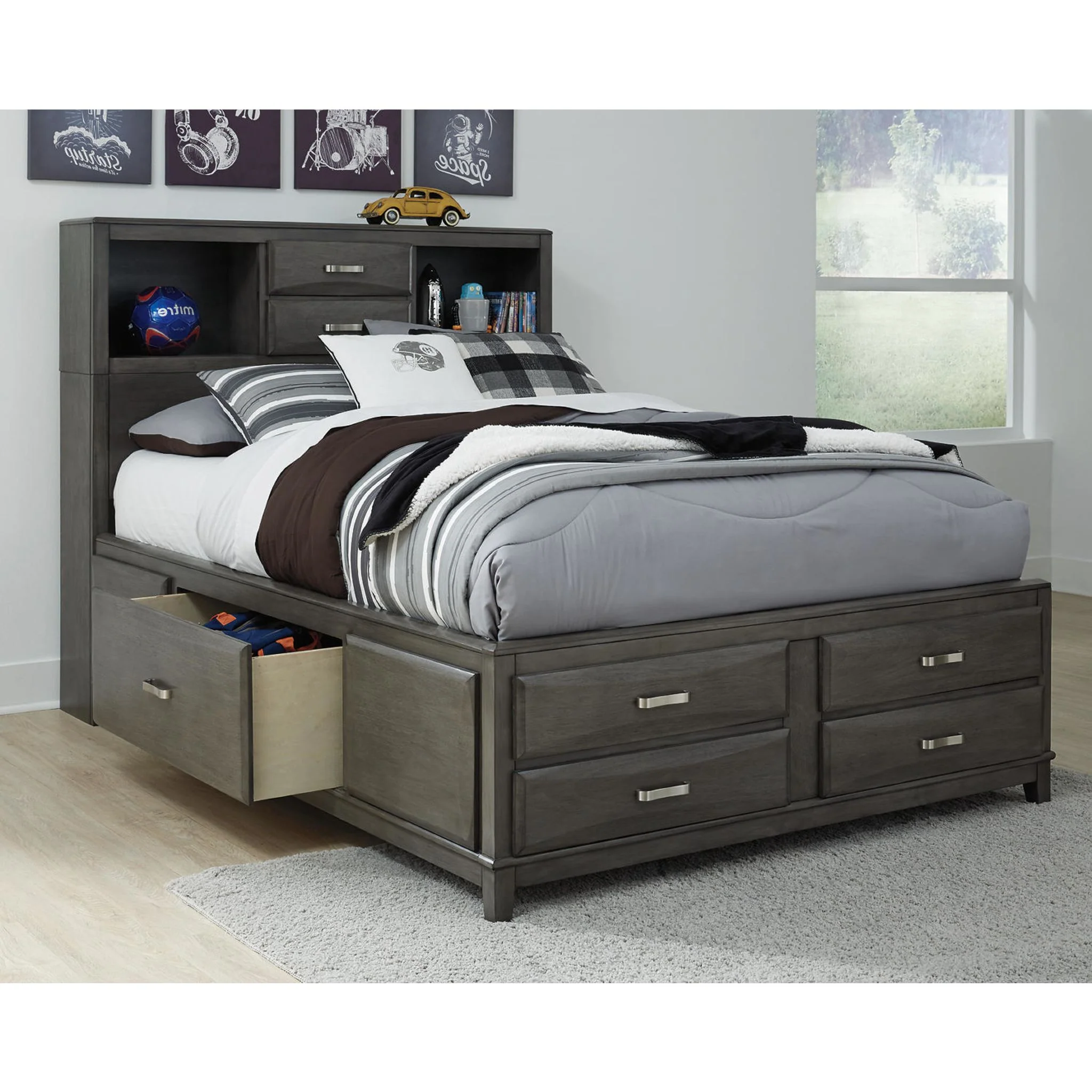 Caitbrook Full Bookcase Storage Bed - Image 8