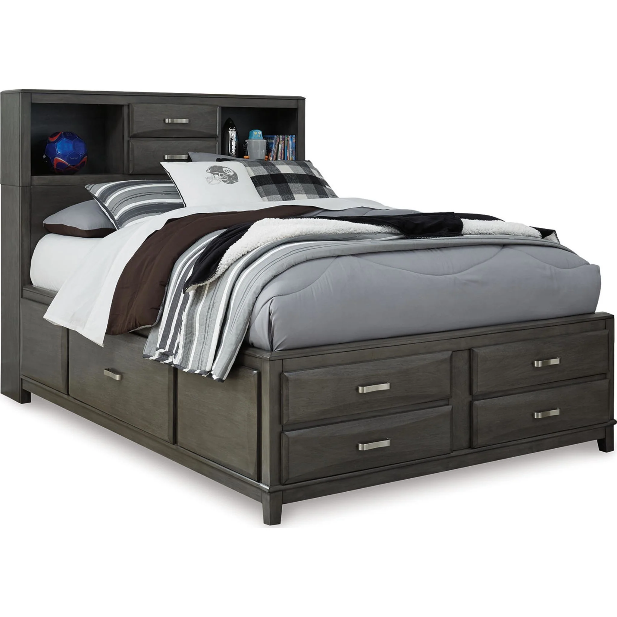 Caitbrook Full Bookcase Storage Bed - Image 9