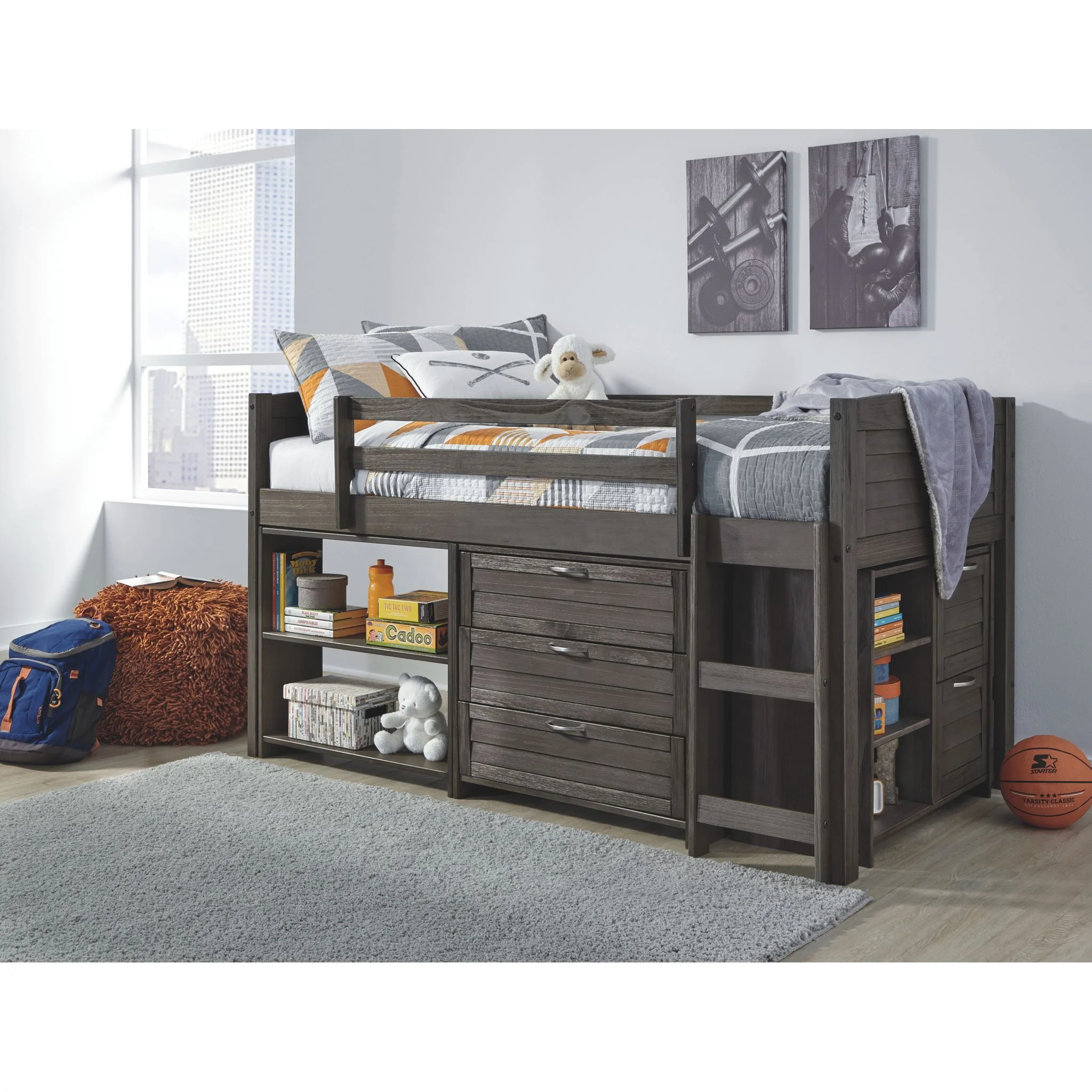 Caitbrook Loft Bed w/Bin & Drawer Storage - Image 6