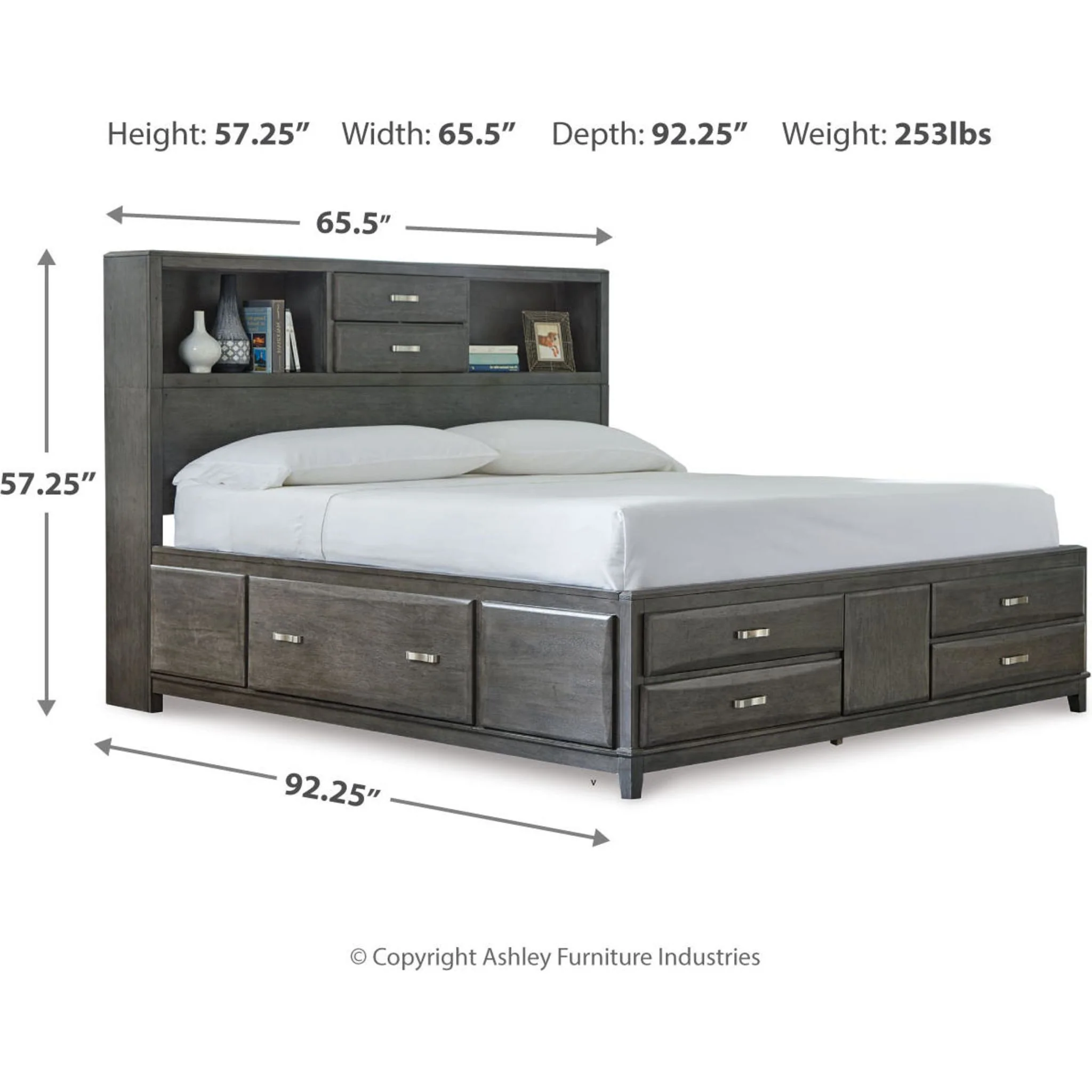 Caitbrook Bookcase Storage Bed - Image 11