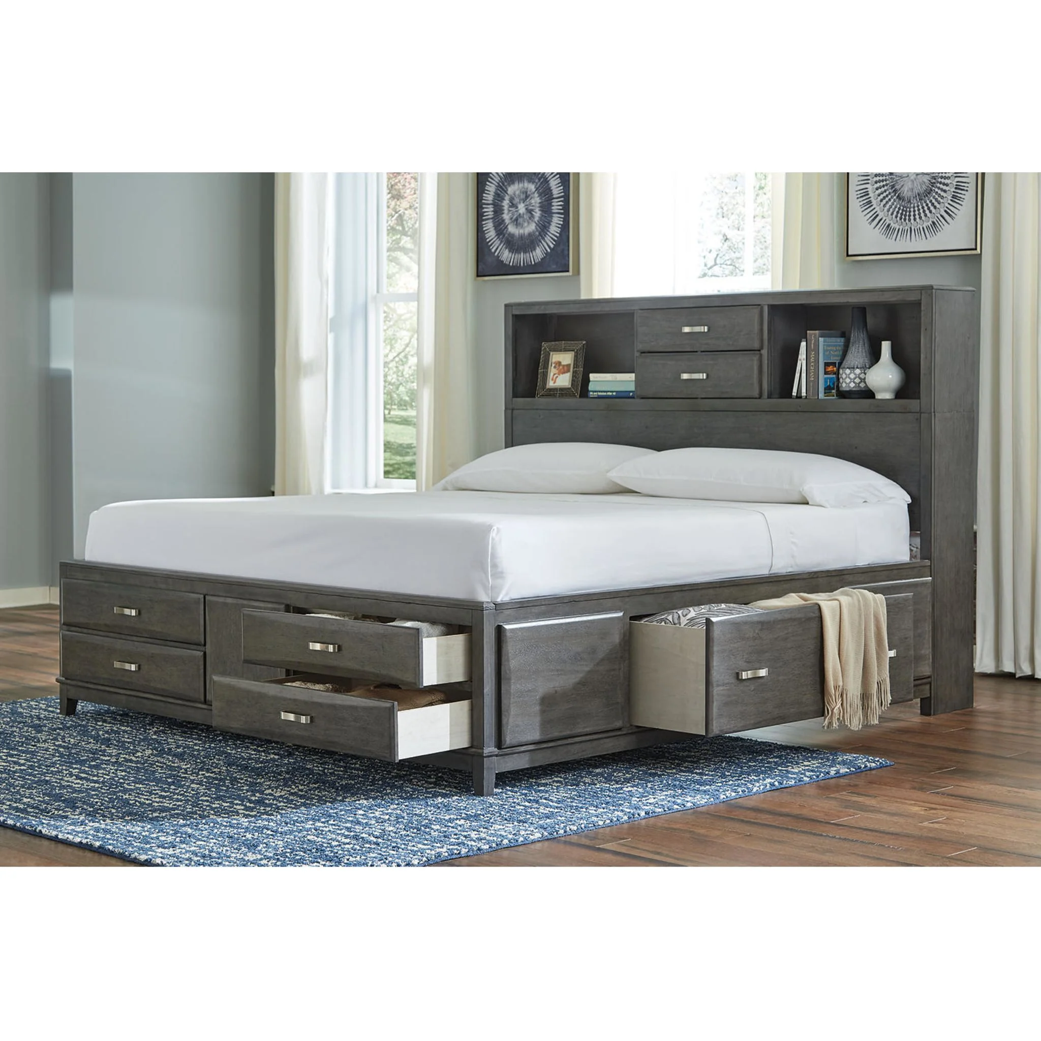 Caitbrook Bookcase Storage Bed - Image 15