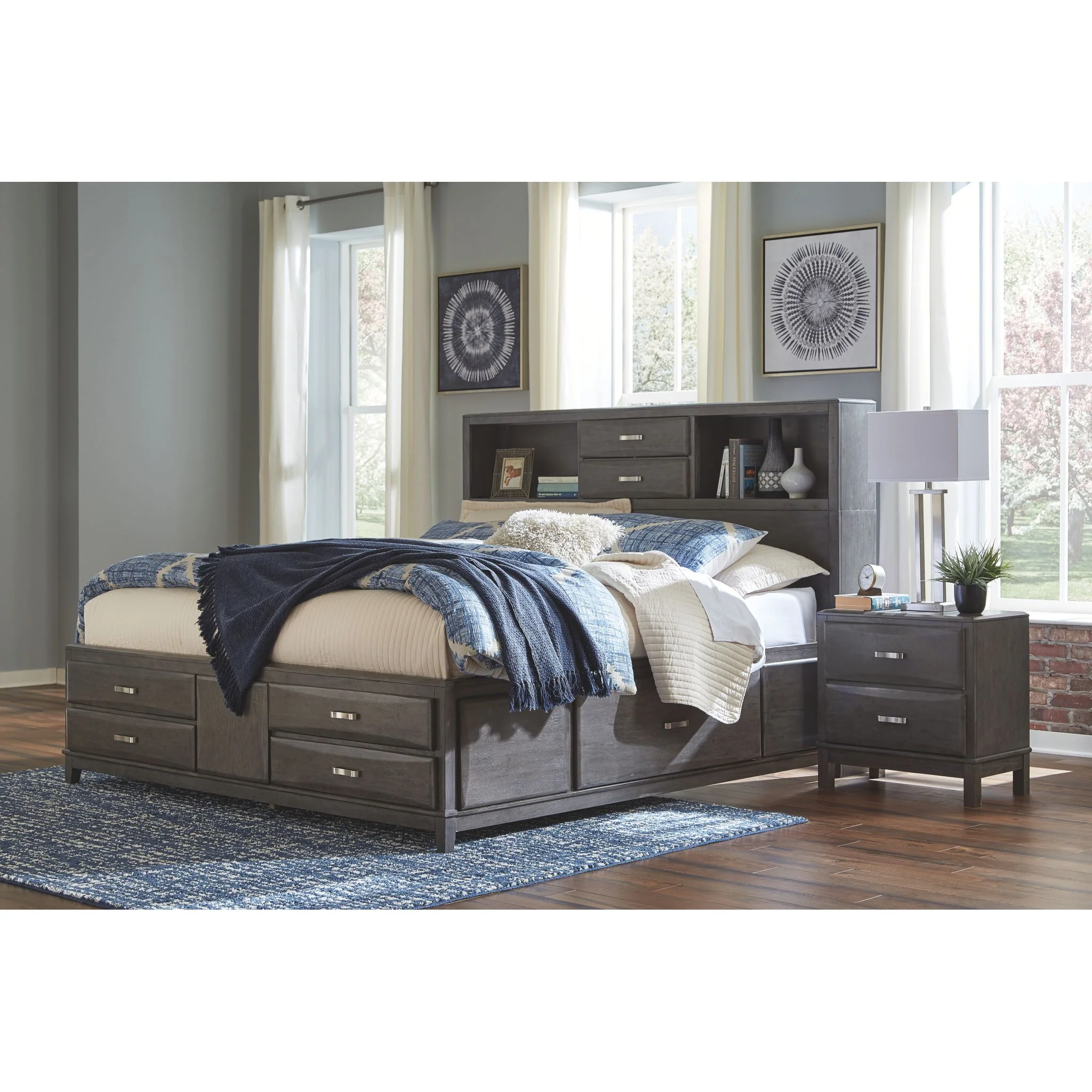 Caitbrook Bookcase Storage Bed - Image 25