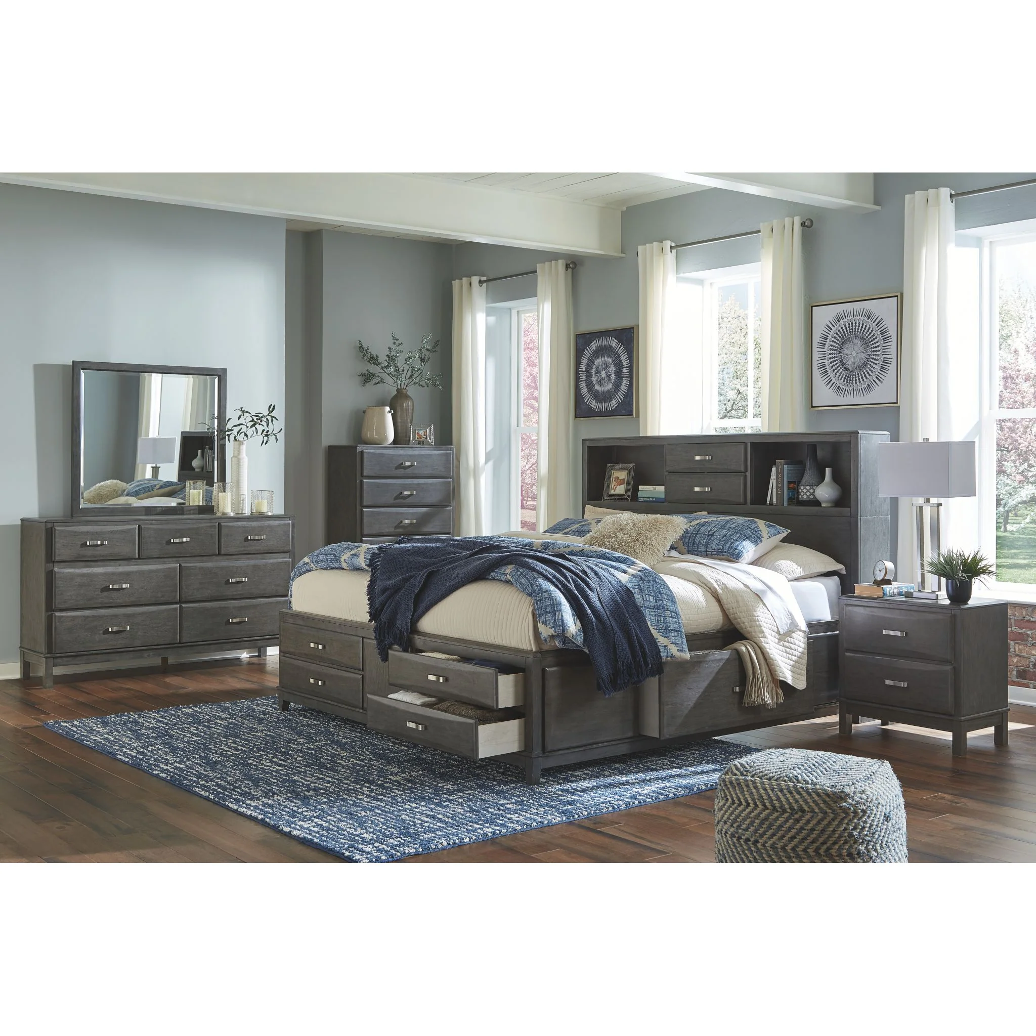 Caitbrook Bookcase Storage Bed - Image 27