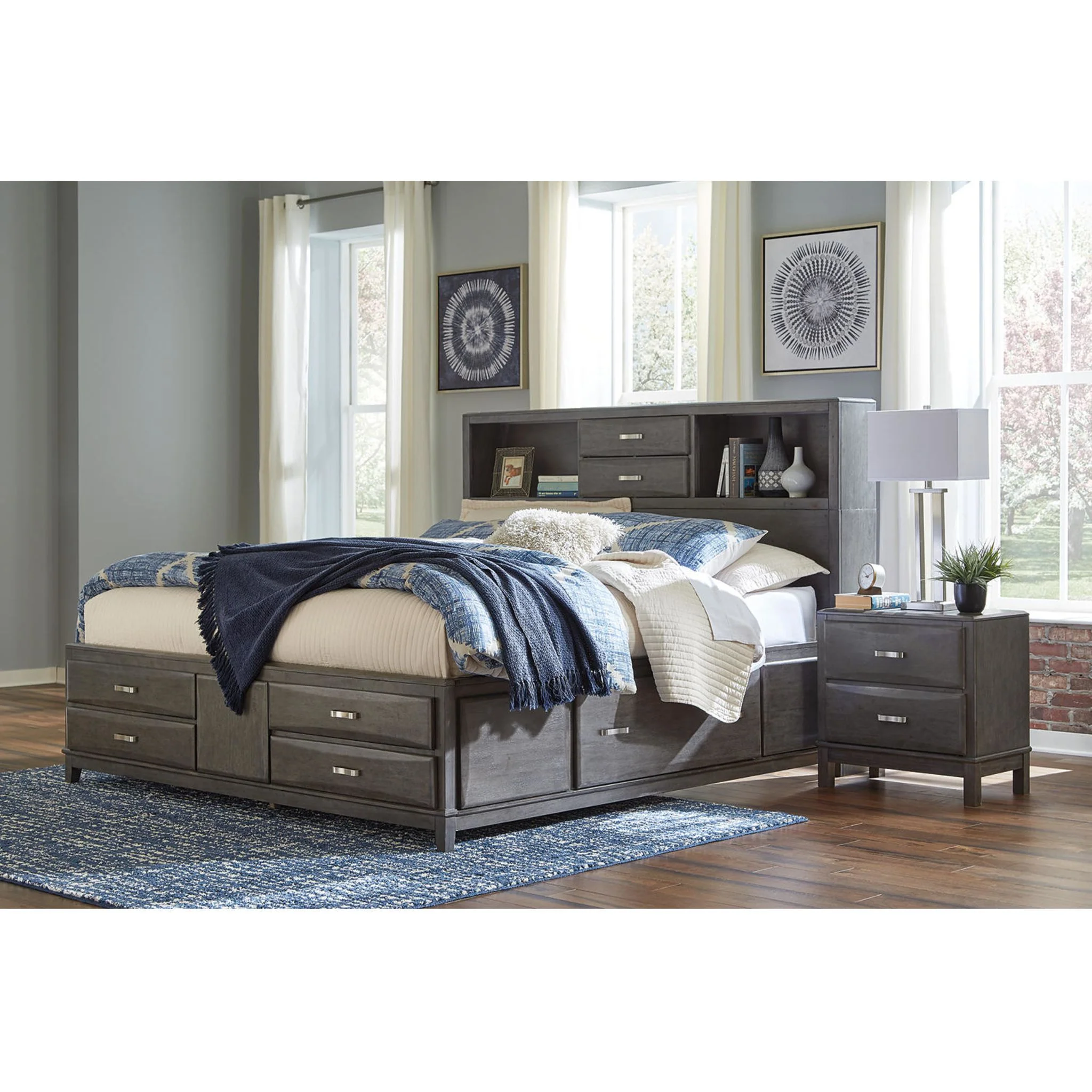 Caitbrook Bookcase Storage Bed - Image 33