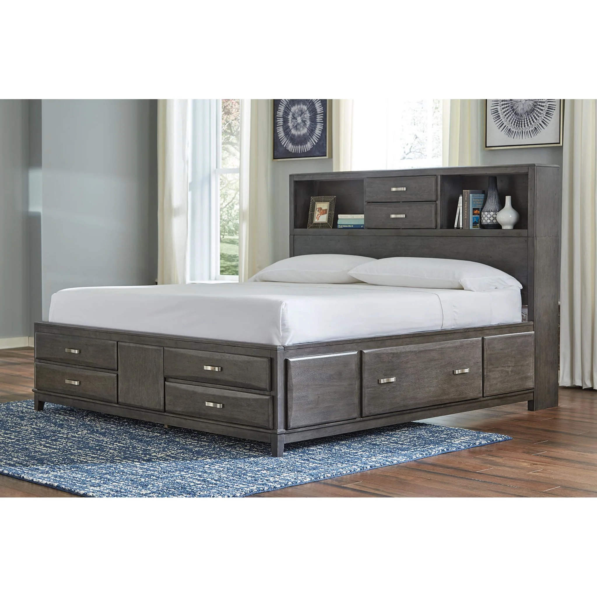 Caitbrook Bookcase Storage Bed - Image 38