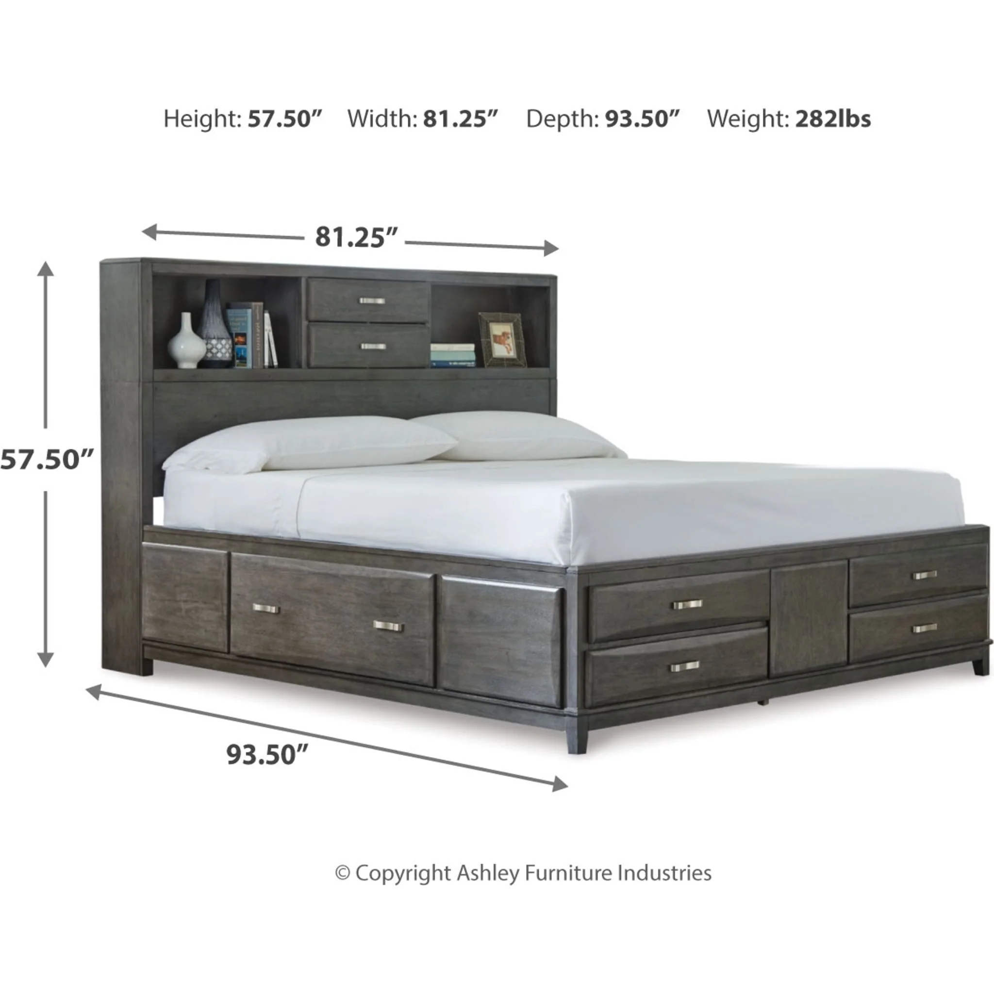 Caitbrook Bookcase Storage Bed - Image 6