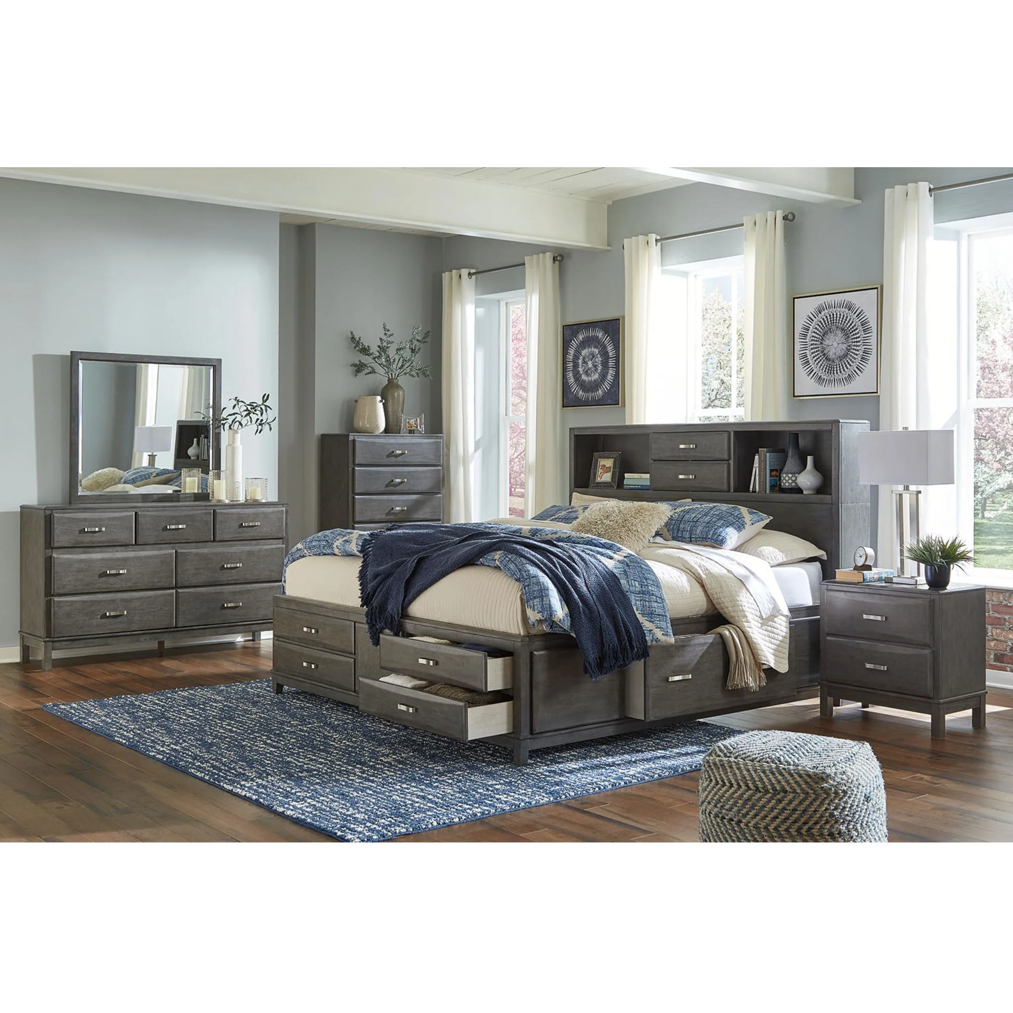 Caitbrook Bookcase Storage Bed - Image 9