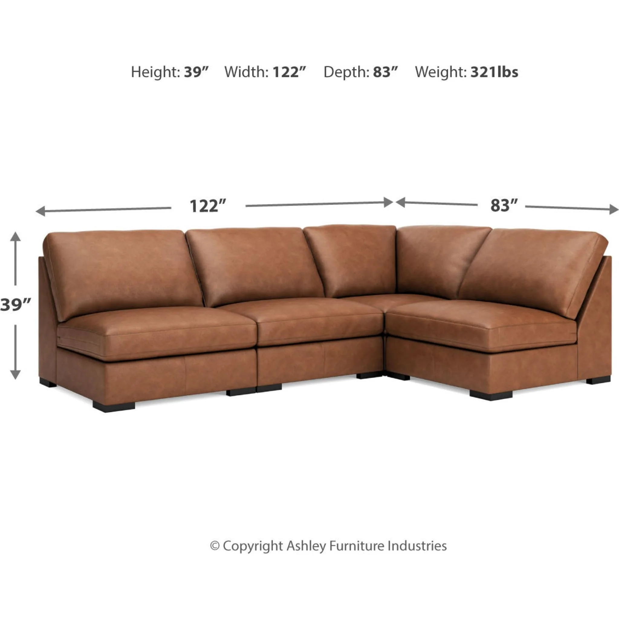 Calden-Exclusive 4 Piece Sectional - Image 7
