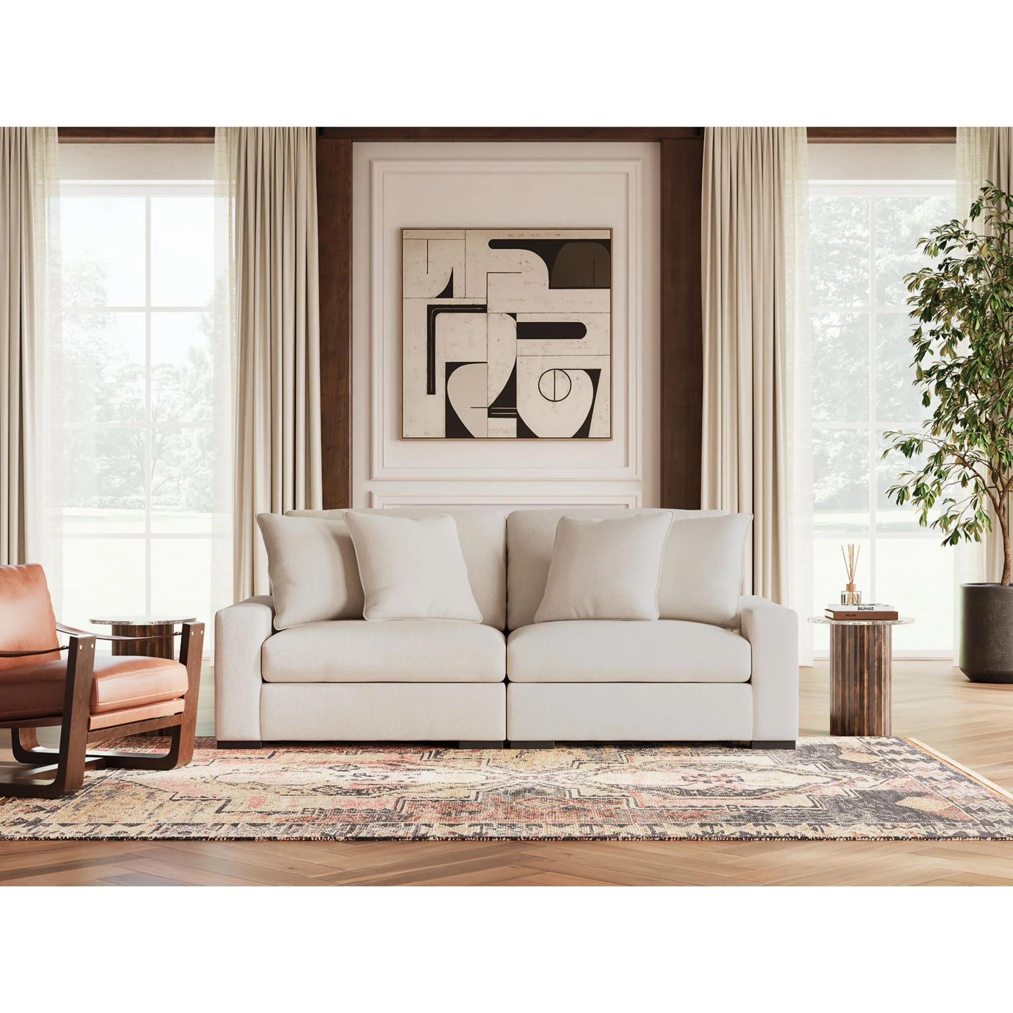 Calden-Exclusive 2 Piece Modular Sectional - Image 2