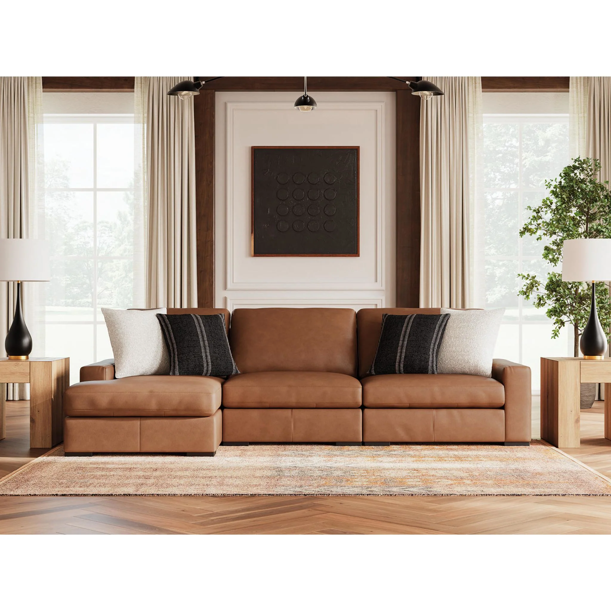 Calden-Exclusive 3 Piece Modular Sectional with Chaise - Image 9