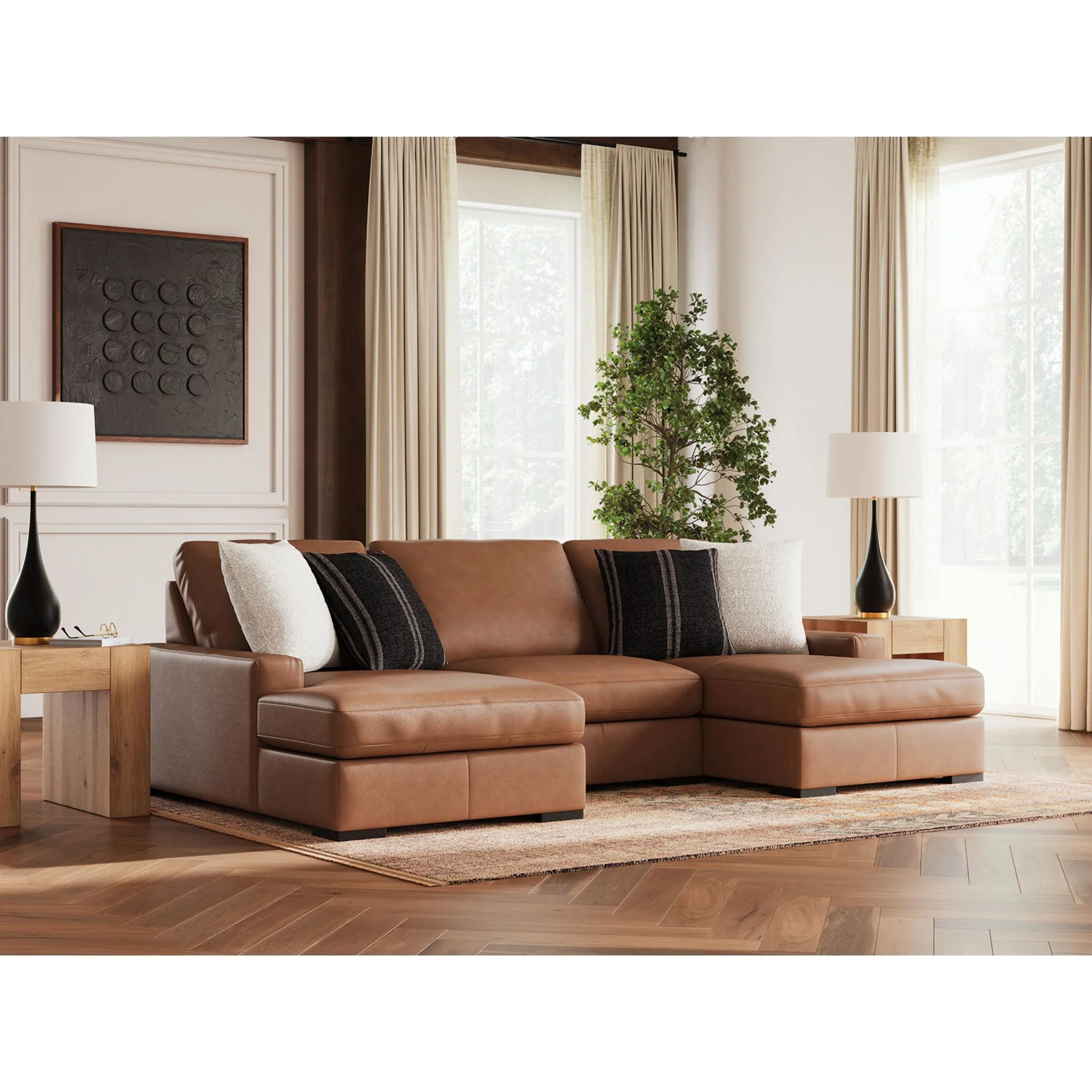 Calden-Exclusive 3 Piece Modular Sectional with Double Chaise - Image 6