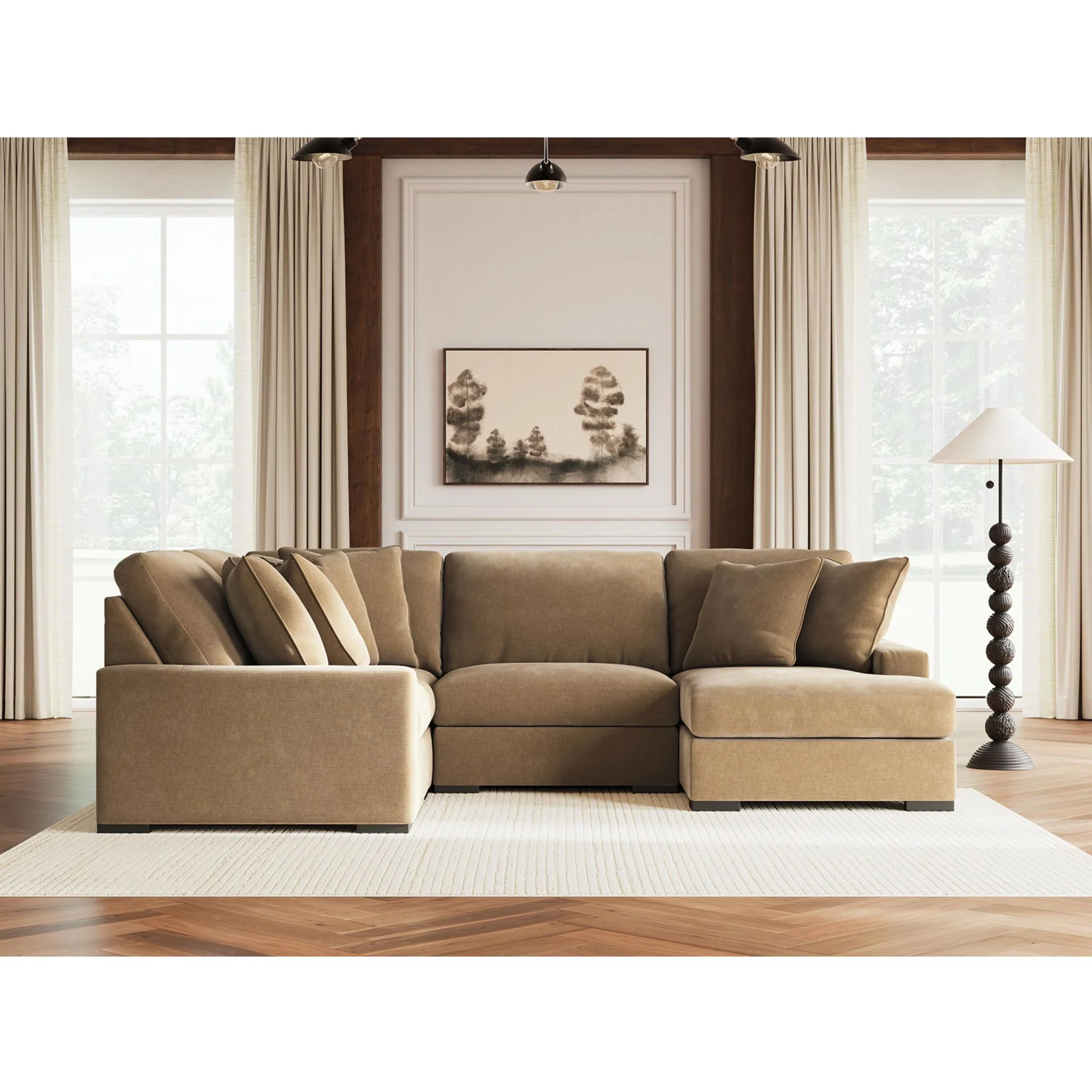 Calden-Exclusive 4 Piece Modular Sectional with Chaise - Image 5