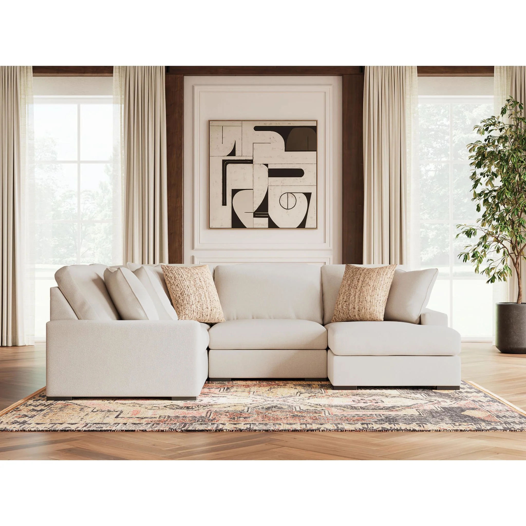 Calden-Exclusive 4 Piece Modular Sectional with Chaise - Image 8