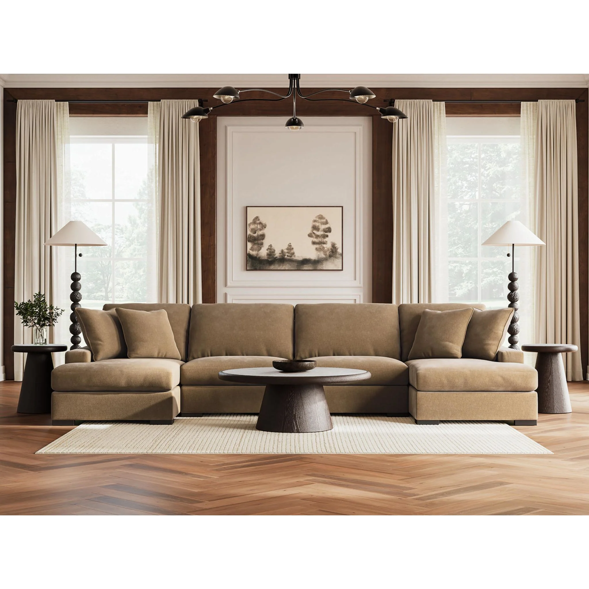 Calden-Exclusive 4 Piece Sectional with Double Chaise - Image 6