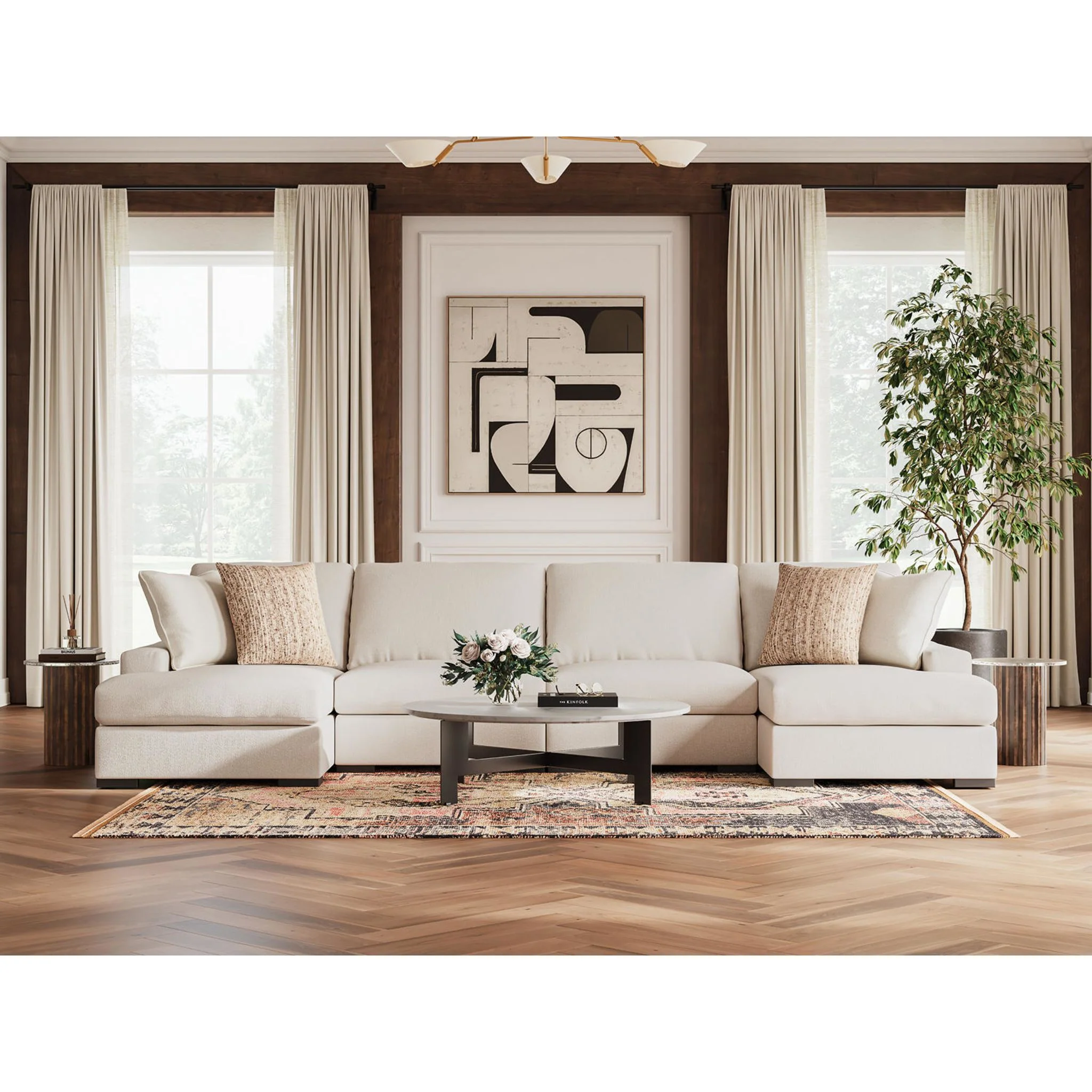 Calden-Exclusive 4 Piece Sectional with Double Chaise - Image 8